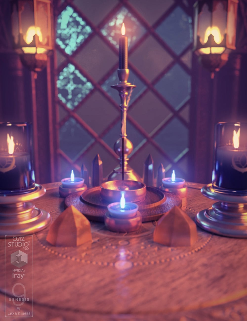 Astrella Altar Props by: Lexa Kiness, 3D Models by Daz 3D