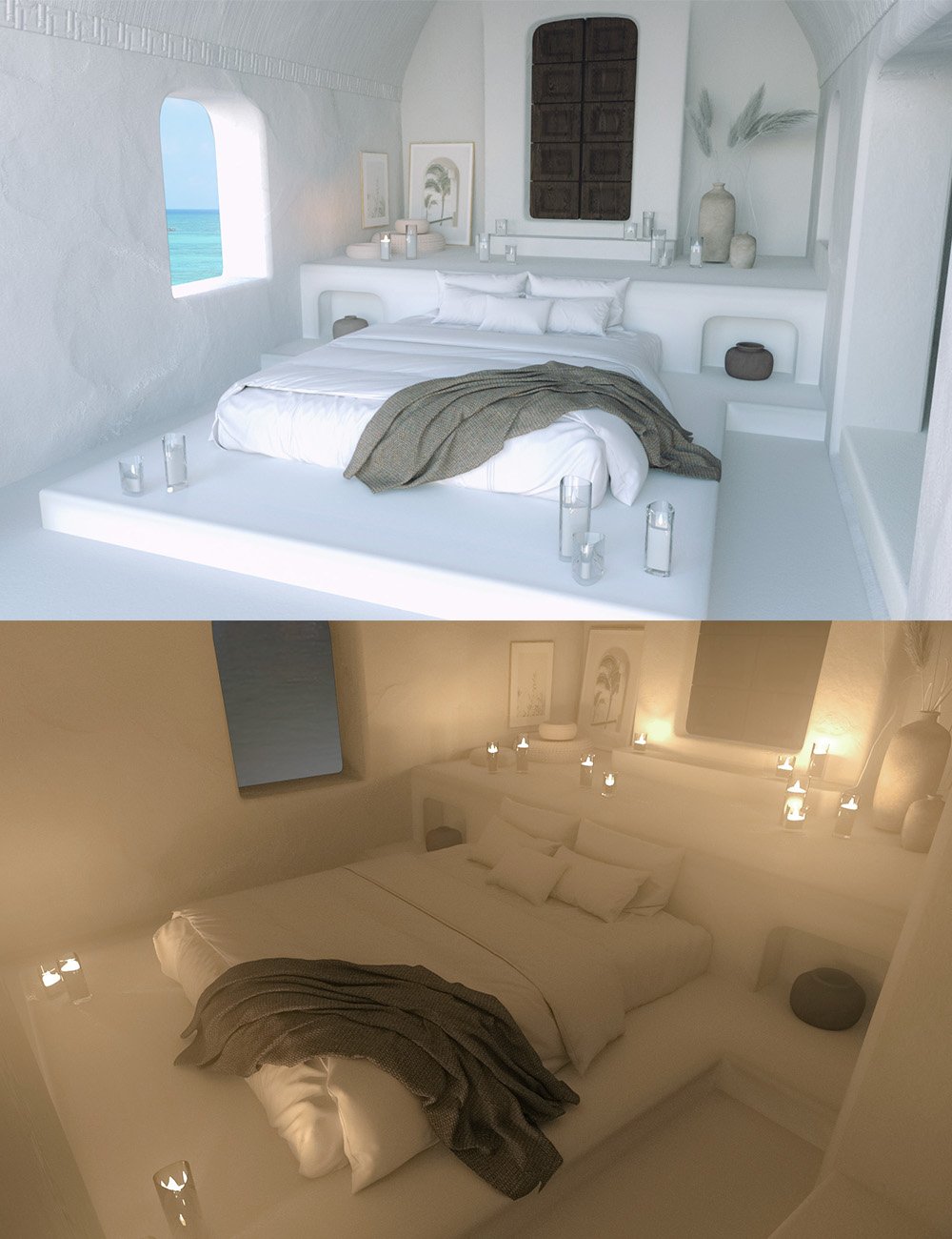 Polish Mediterranean Villa Bedroom by: Polish, 3D Models by Daz 3D