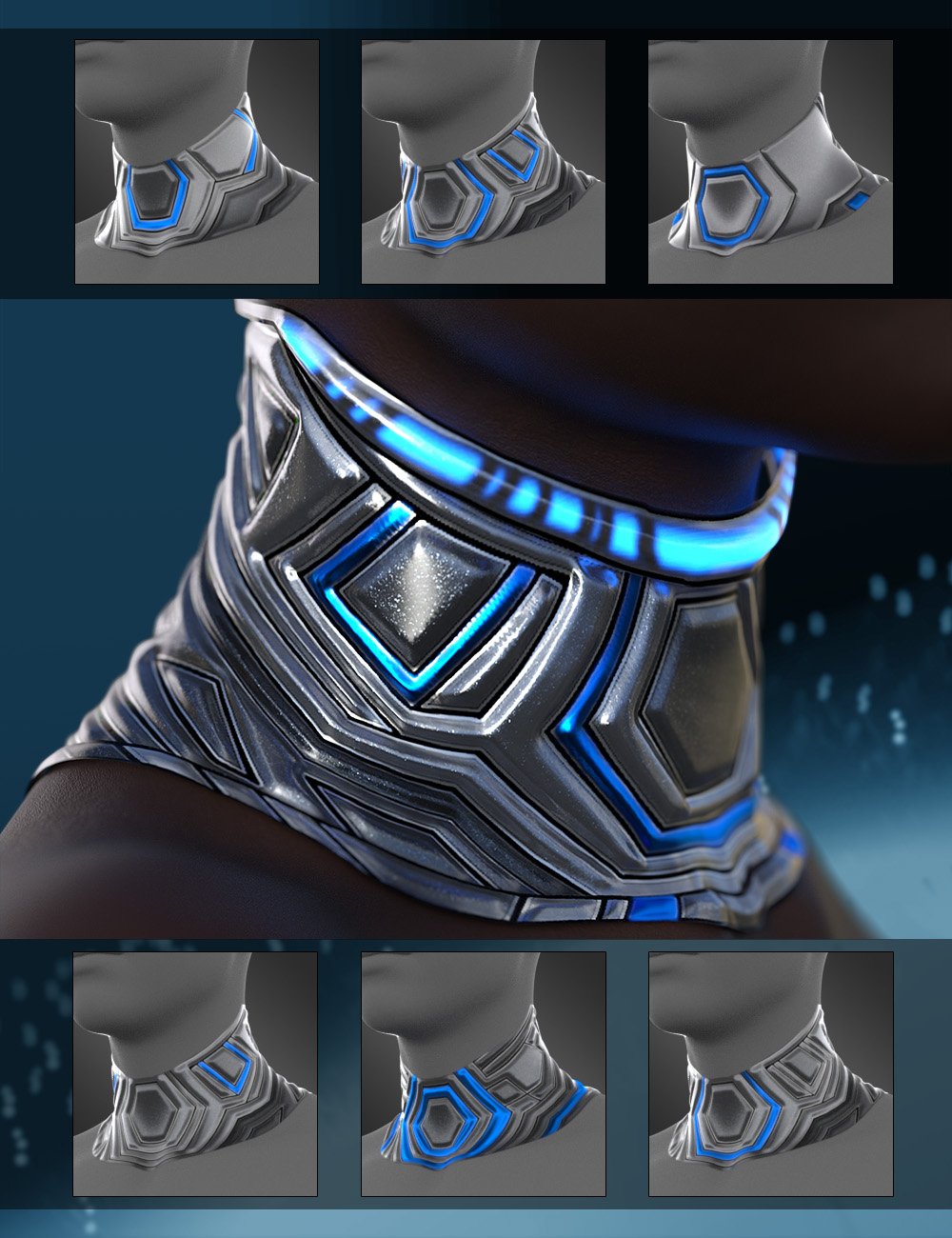 Sci-Fi Collar Geoshell Builder for Genesis 9