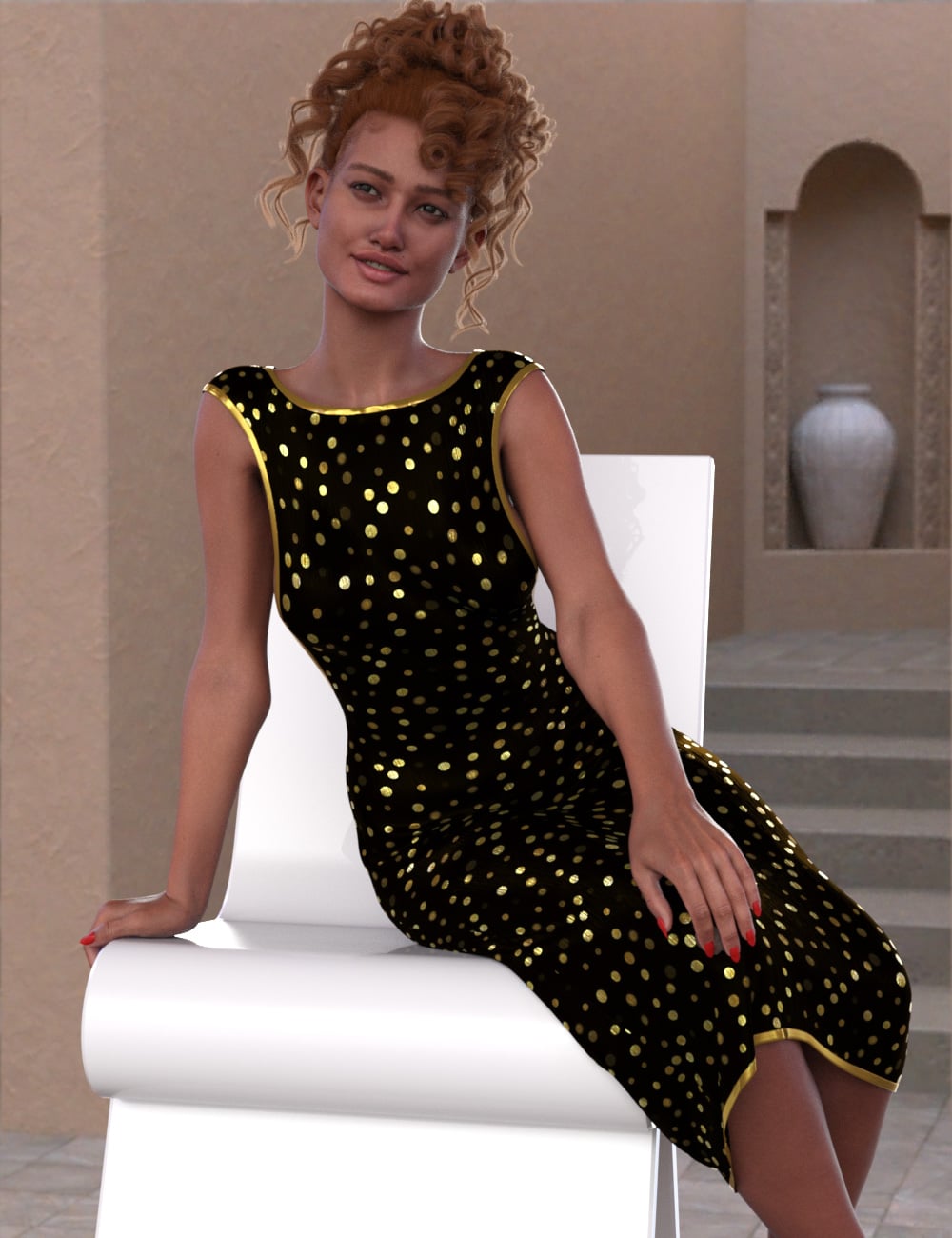 SIC Zelda dForce Scoop-Neck Dress for Genesis 9 by: Sisters In Chaos, 3D Models by Daz 3D