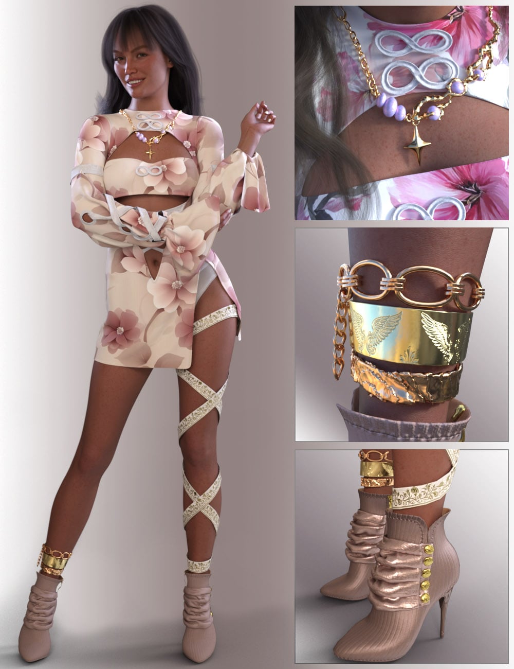 dForce Faymira Outfit for Genesis 9 Feminine by: OnnelArryn, 3D Models by Daz 3D