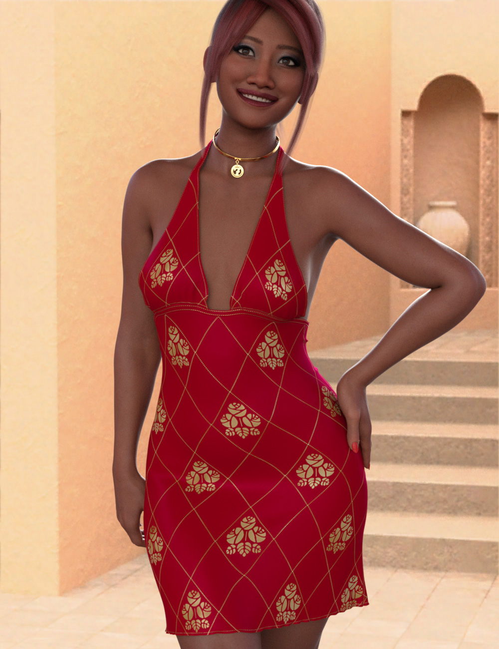 DNA Nova a dForce Halter Dress for Genesis 9 by: Donnena, 3D Models by Daz 3D