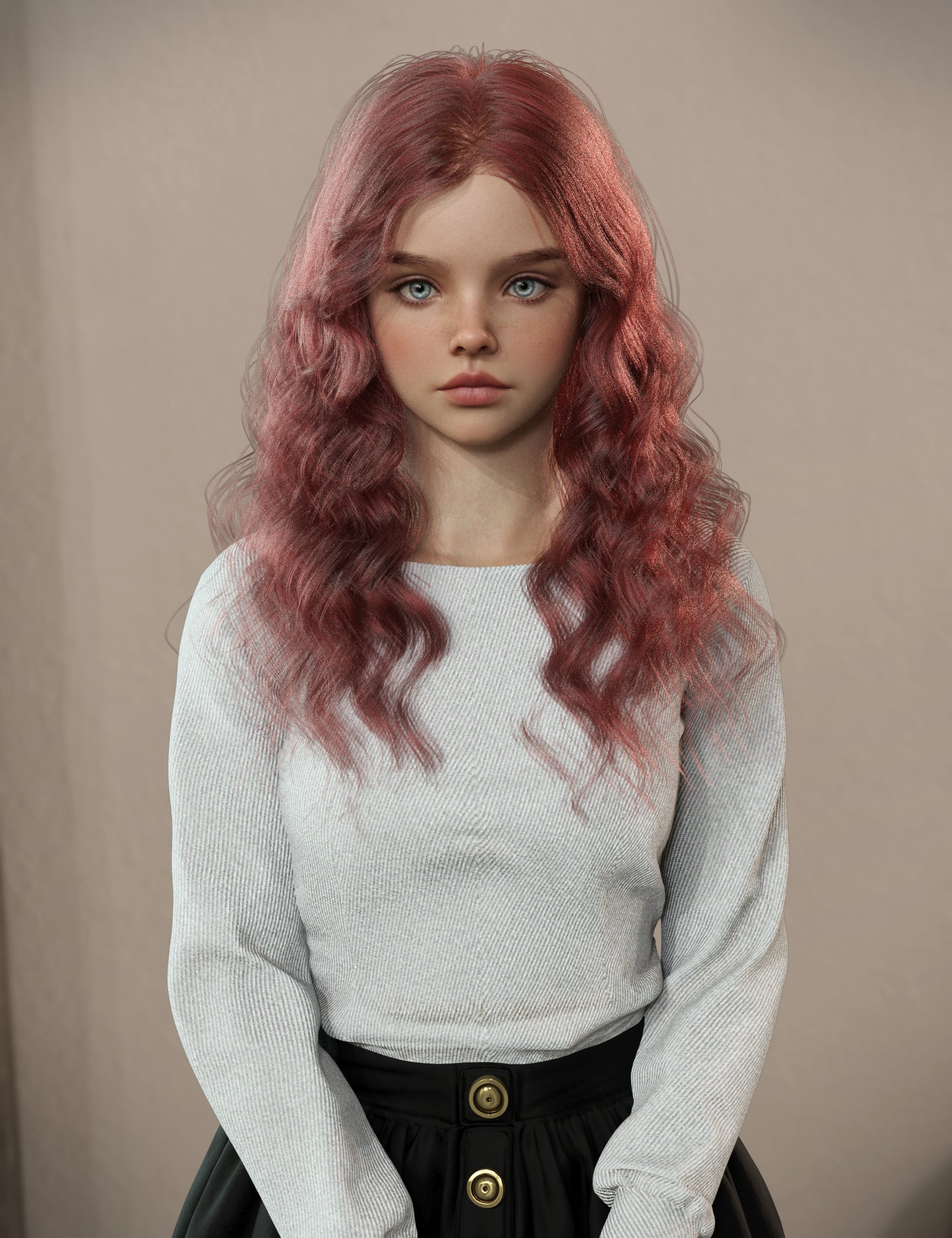 dForce Luscious Curly Hair for Genesis 9 by: Magic Brush, 3D Models by Daz 3D