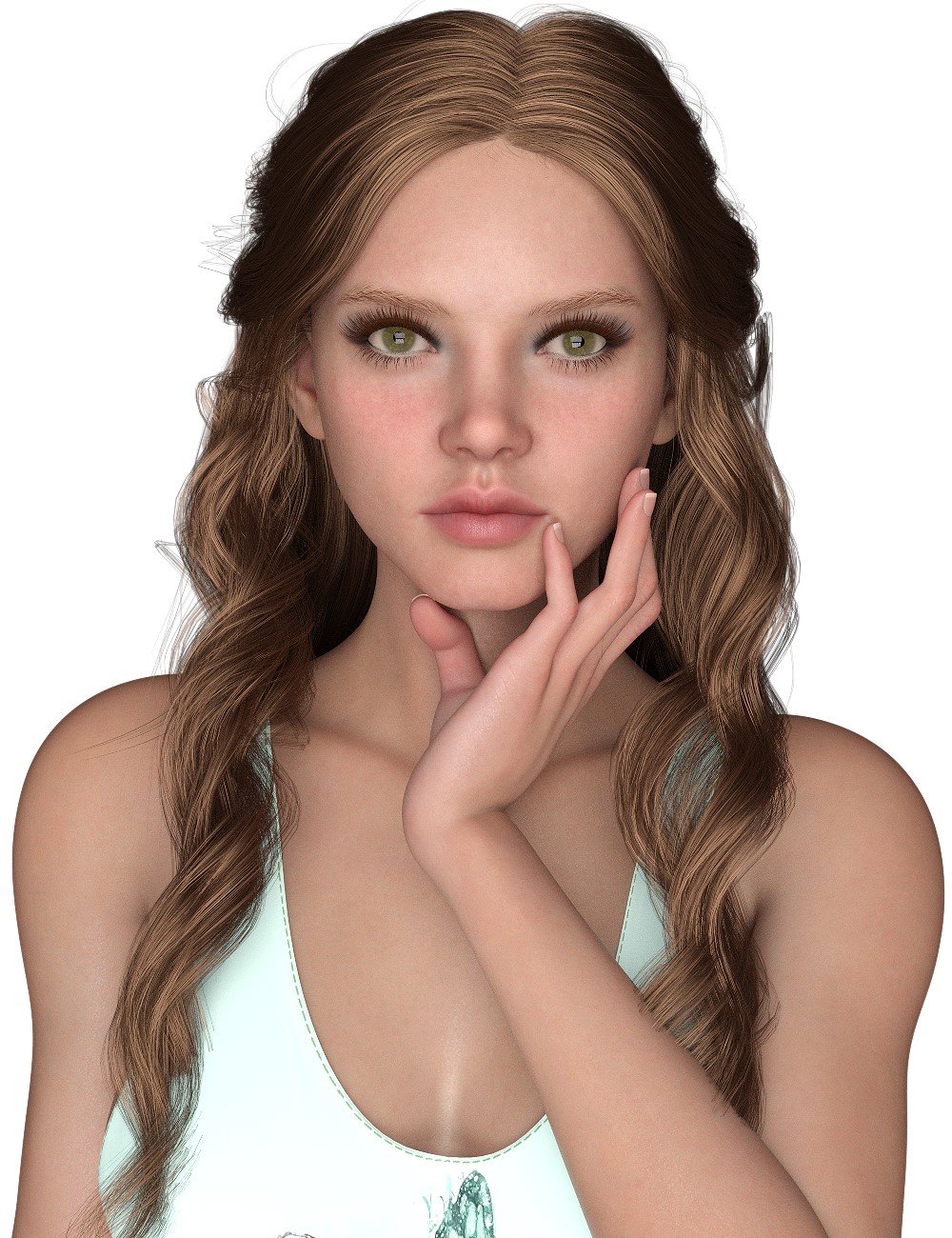 L3D Quick Click Gentle Curly Hair ADD ON by: LUNA3D, 3D Models by Daz 3D