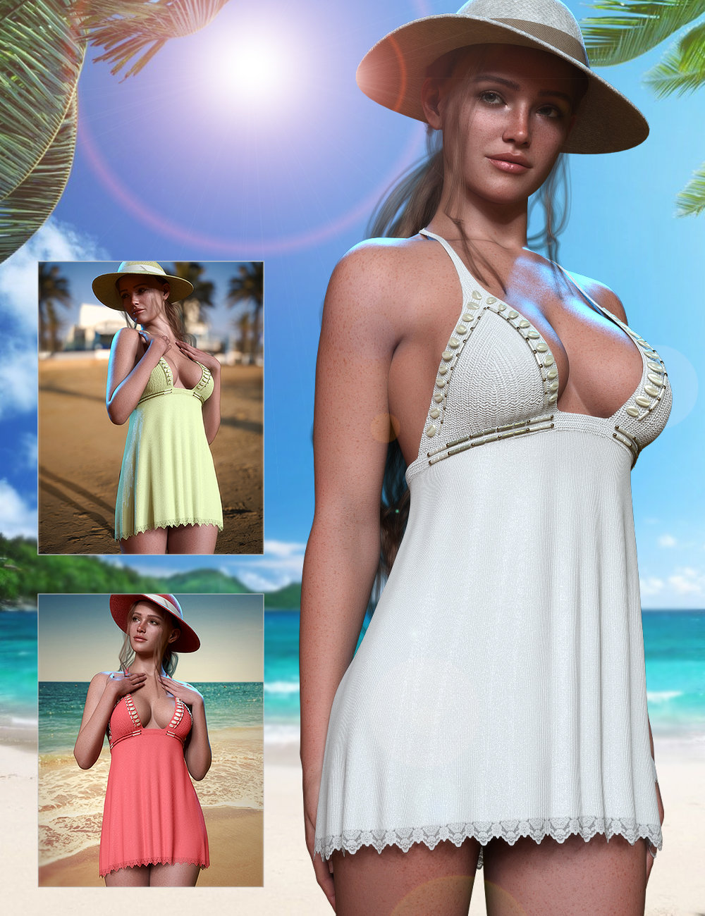 dForce Sunlit Muse Outfit Set for Genesis 9 by: MytilusProShot, 3D Models by Daz 3D