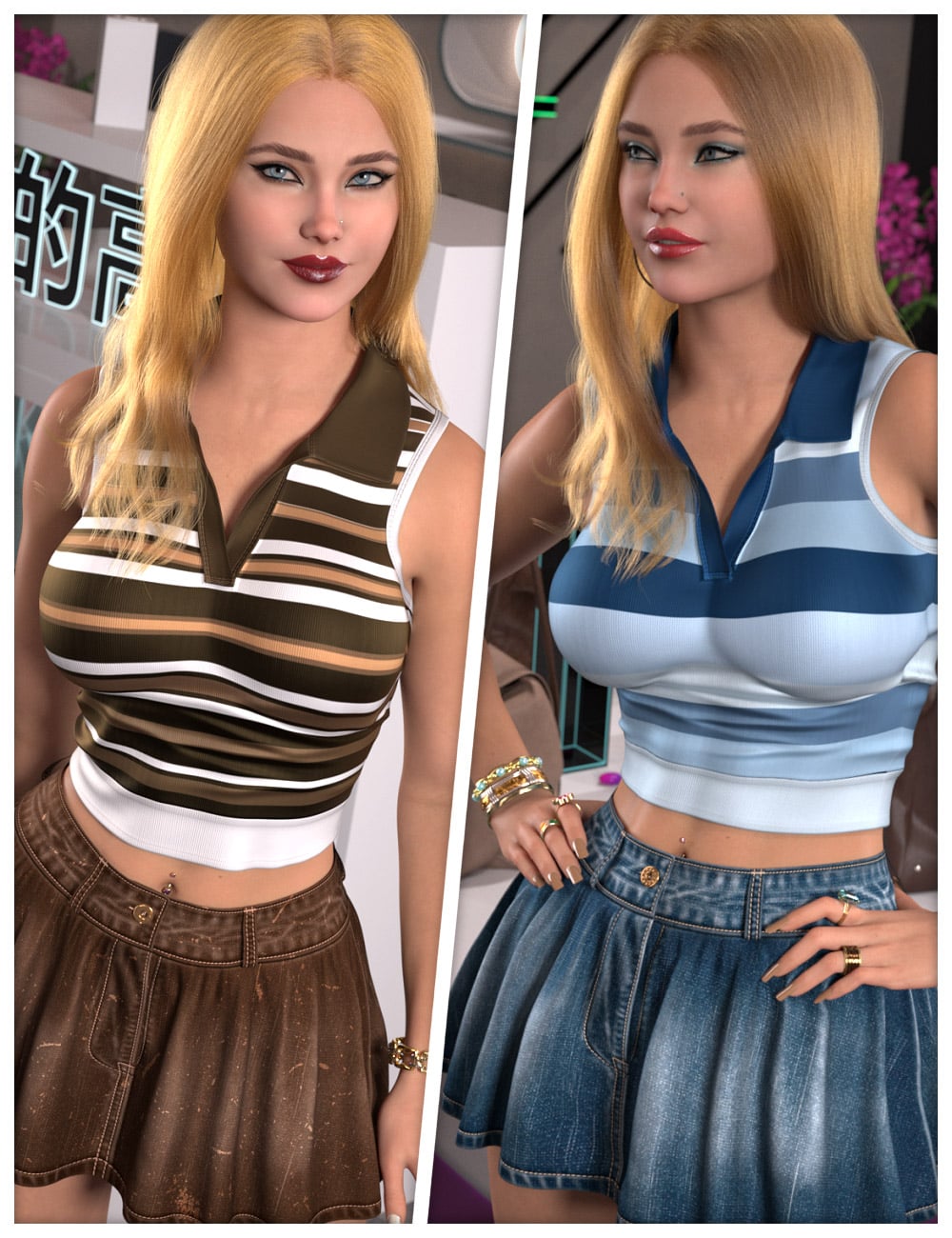 Everyday Textures for dForce SU Fashion Summer Suit by: ShanasSoulmate, 3D Models by Daz 3D