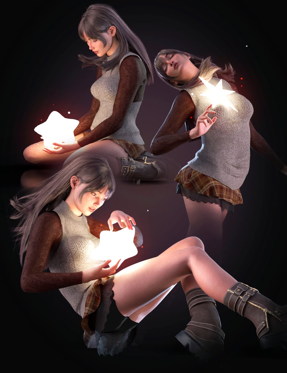 LA Starlight Poses and Props for Genesis 8 and 9 by: Laia, 3D Models by Daz 3D