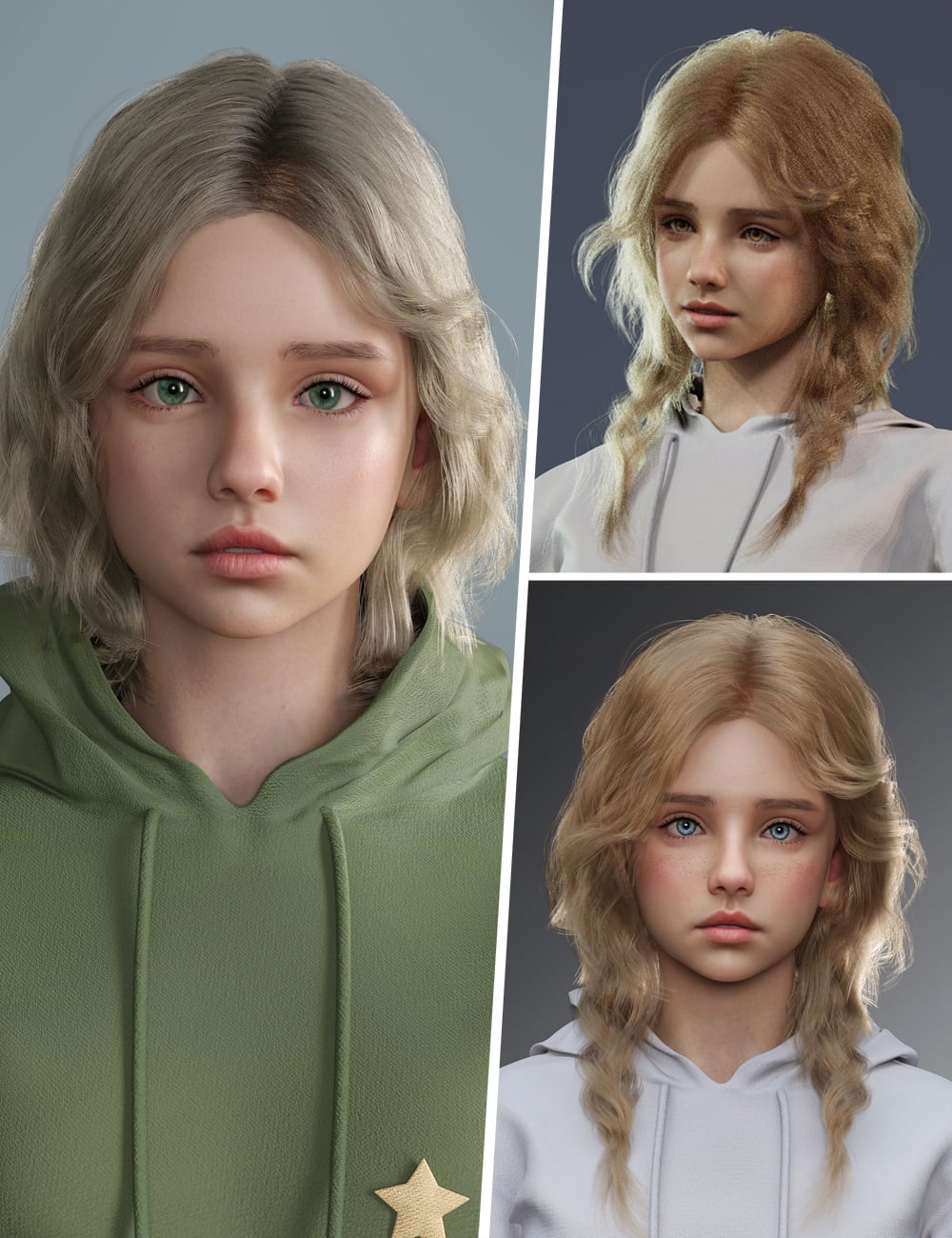 dForce Playful Braid Hair for Genesis 9 by: Magic Brush, 3D Models by Daz 3D