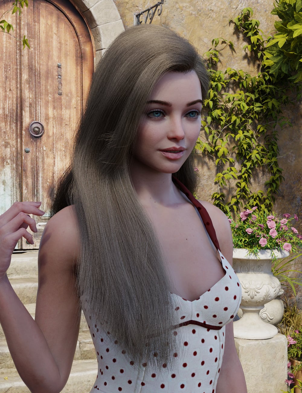 MGAB dForce Elegant Hair for Genesis 9 by: MarcosGAB, 3D Models by Daz 3D