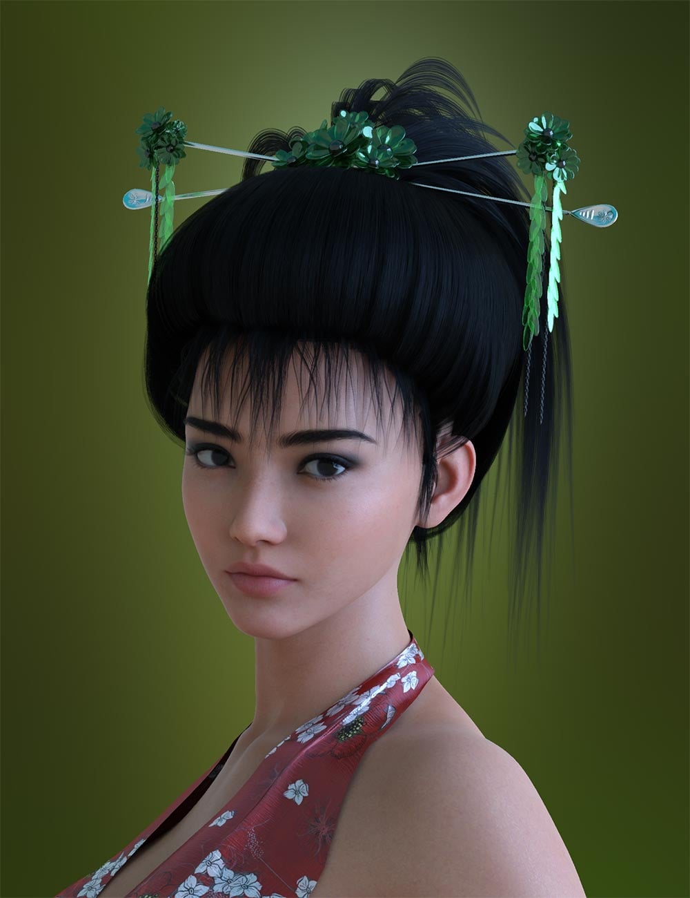 Neo Rose Hair For Genesis 9 by: Prae, 3D Models by Daz 3D