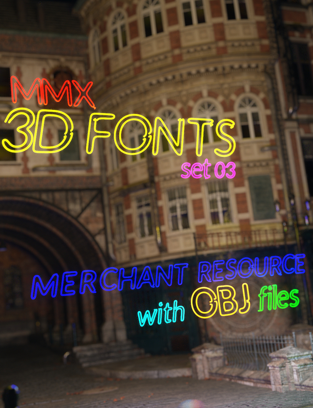 MMX 3D Fonts 03 Merchant Resource by: Mattymanx, 3D Models by Daz 3D