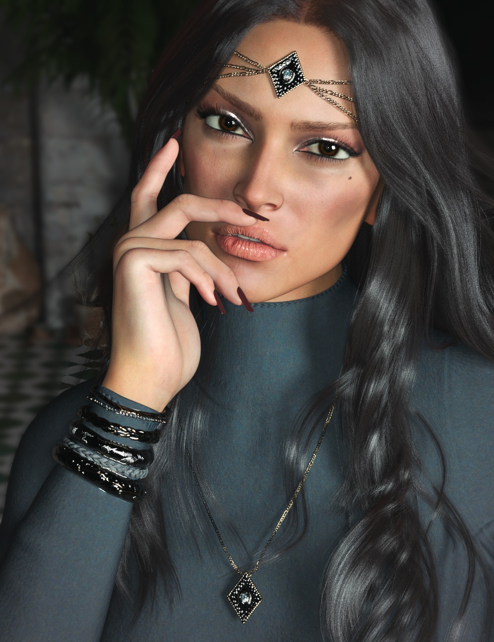 CB Aisha Accessories for Genesis 9 by: CynderBlue, 3D Models by Daz 3D