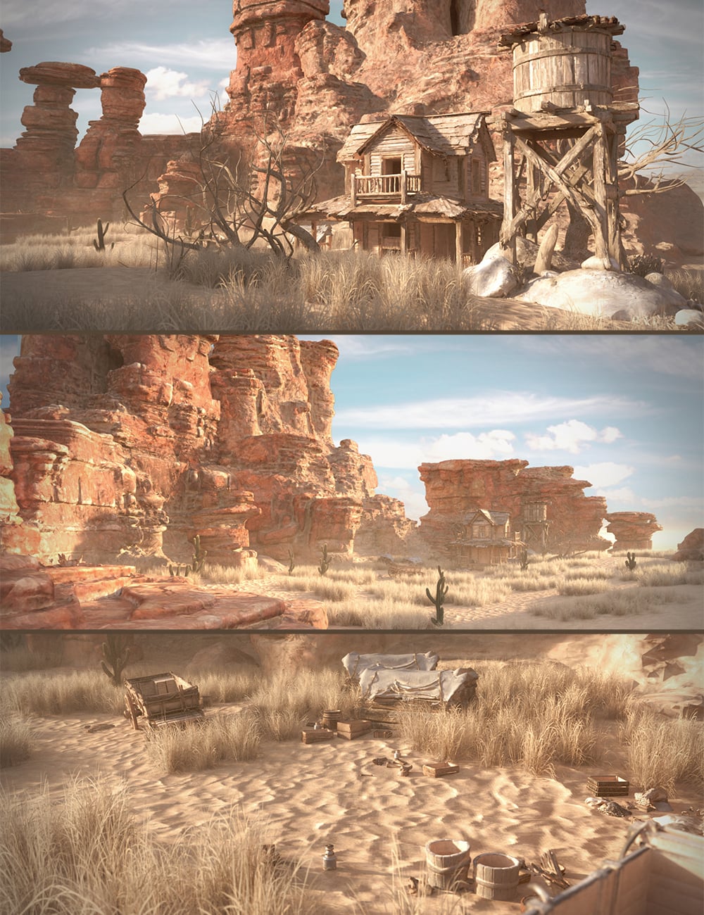Polish Western Rocky Cabin by: Polish, 3D Models by Daz 3D
