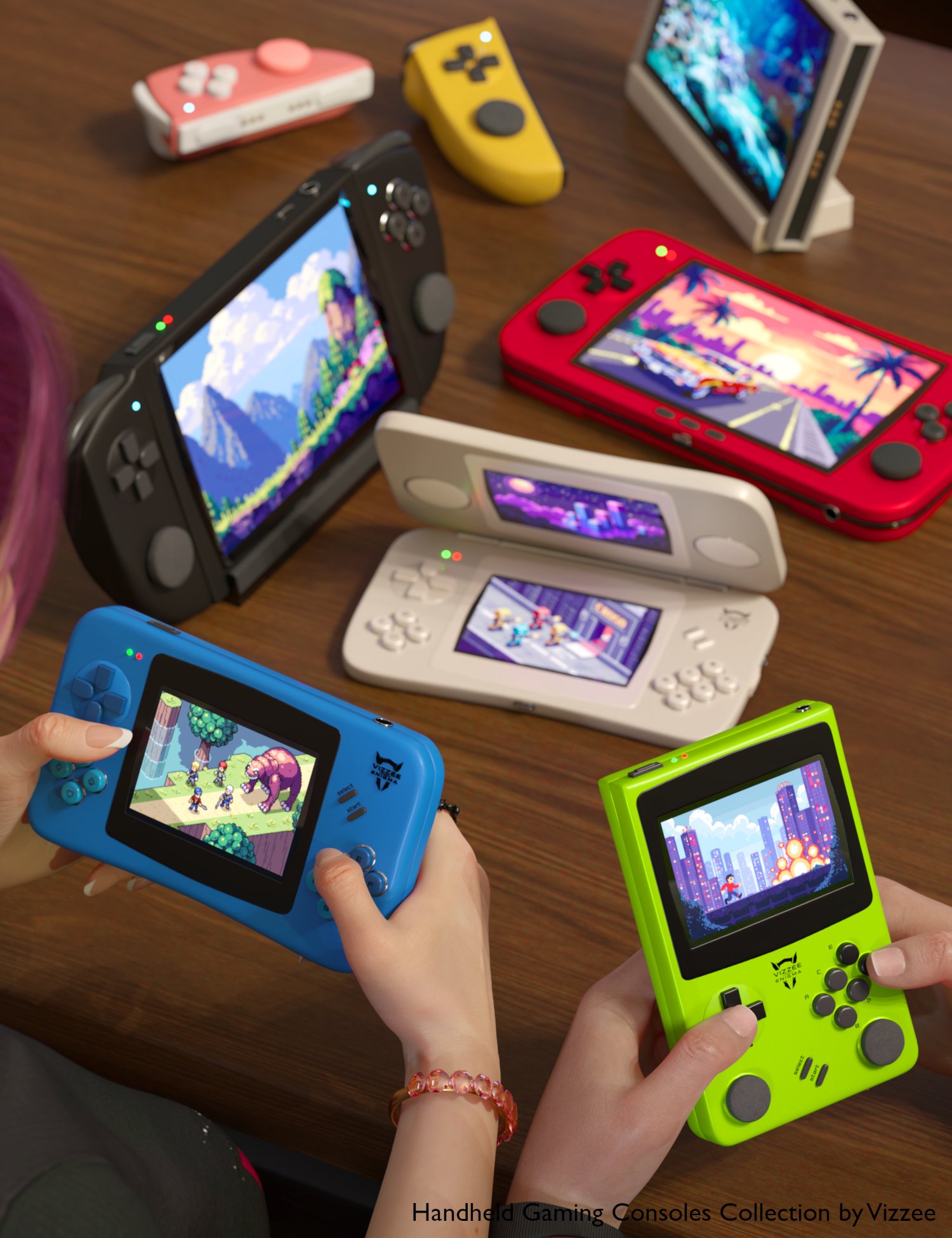 Handheld Gaming Consoles Collection by: Vizzee, 3D Models by Daz 3D