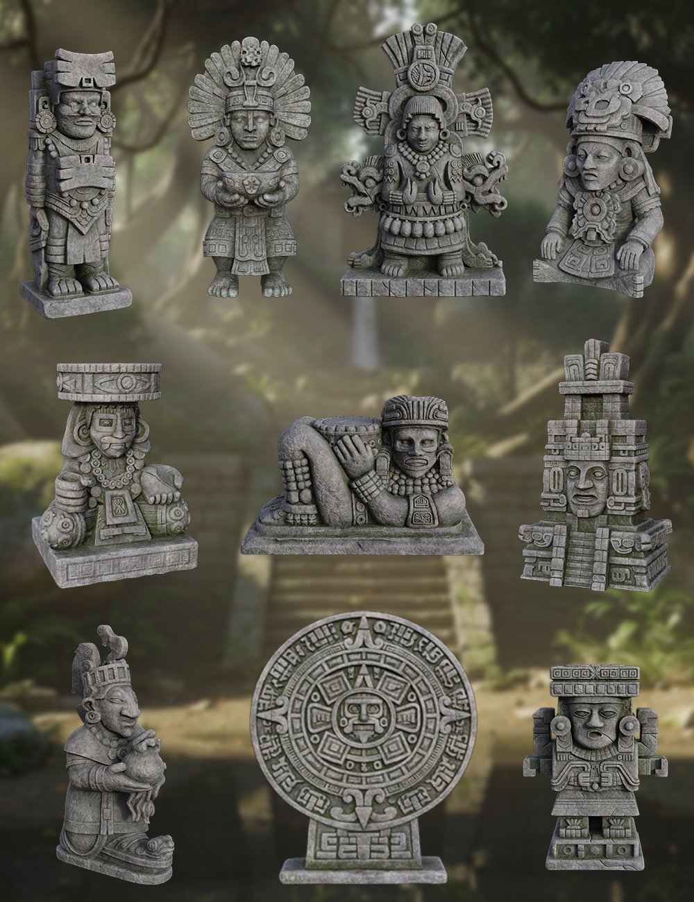 Aztec Civilization by: 3dLab, 3D Models by Daz 3D