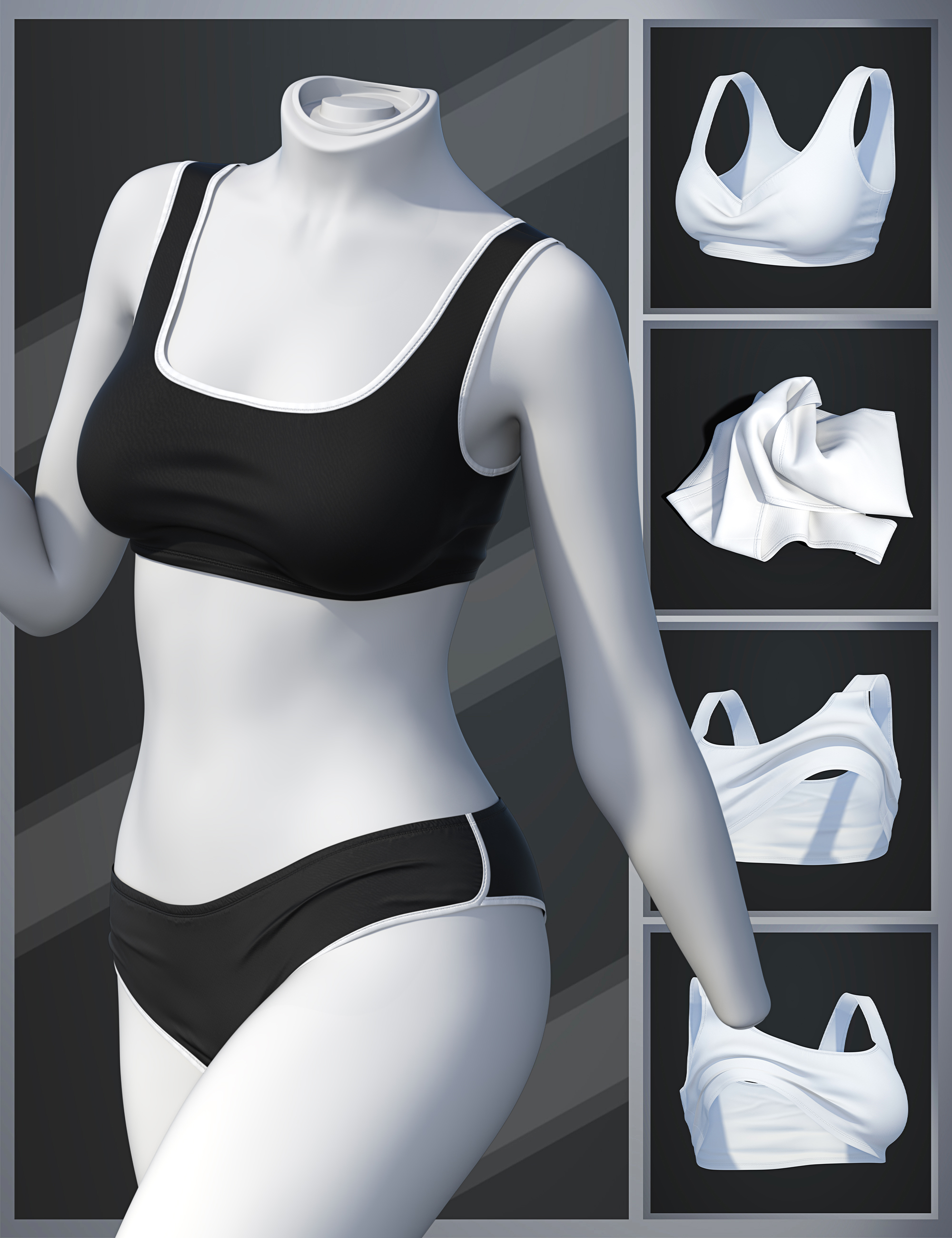 dForce SU Gymnastics Suit for Genesis 9 by: Sue Yee, 3D Models by Daz 3D