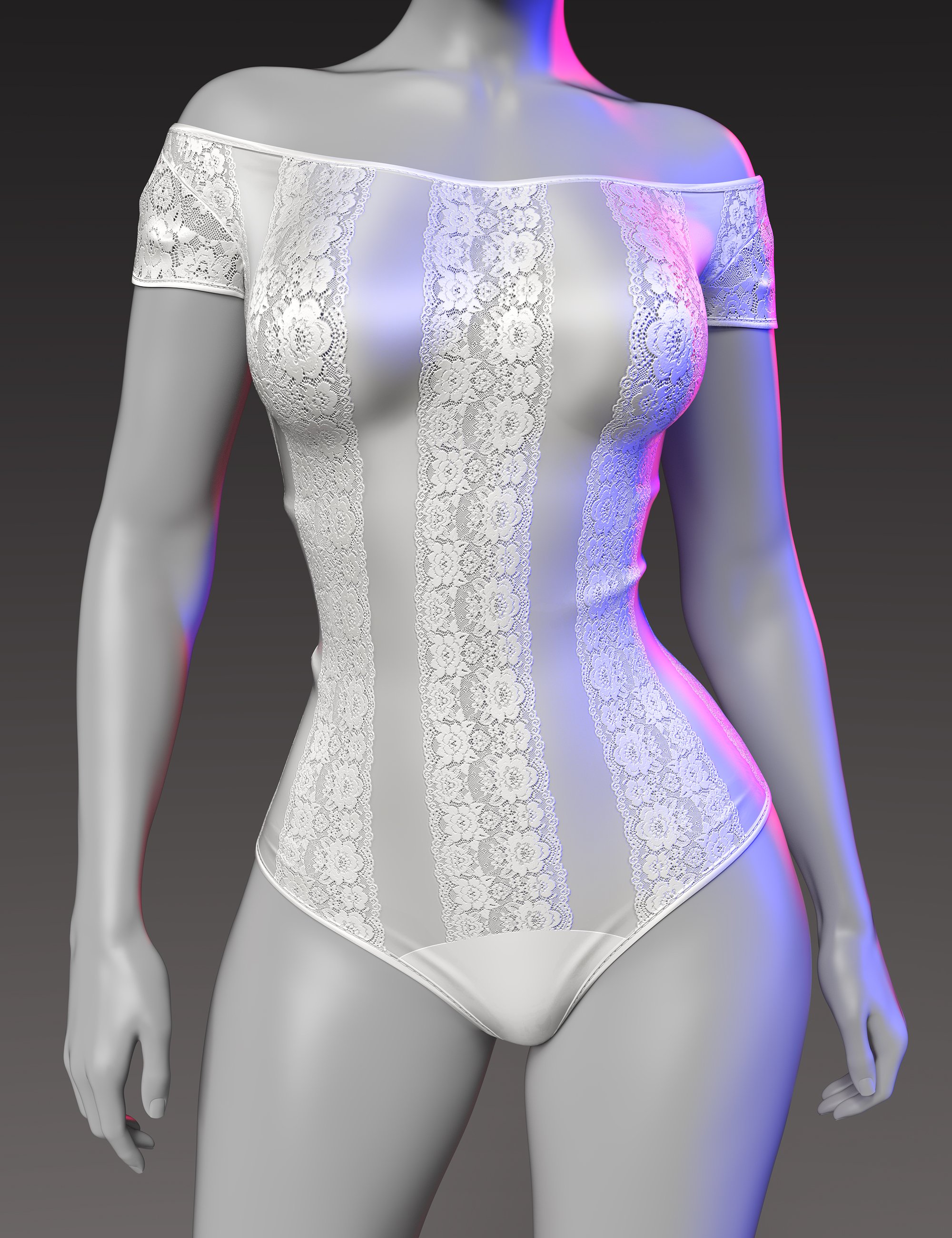 VERSUS - dForce Bare Shoulder Bodysuit Texture Add-On by: Anagordvalkyrie, 3D Models by Daz 3D