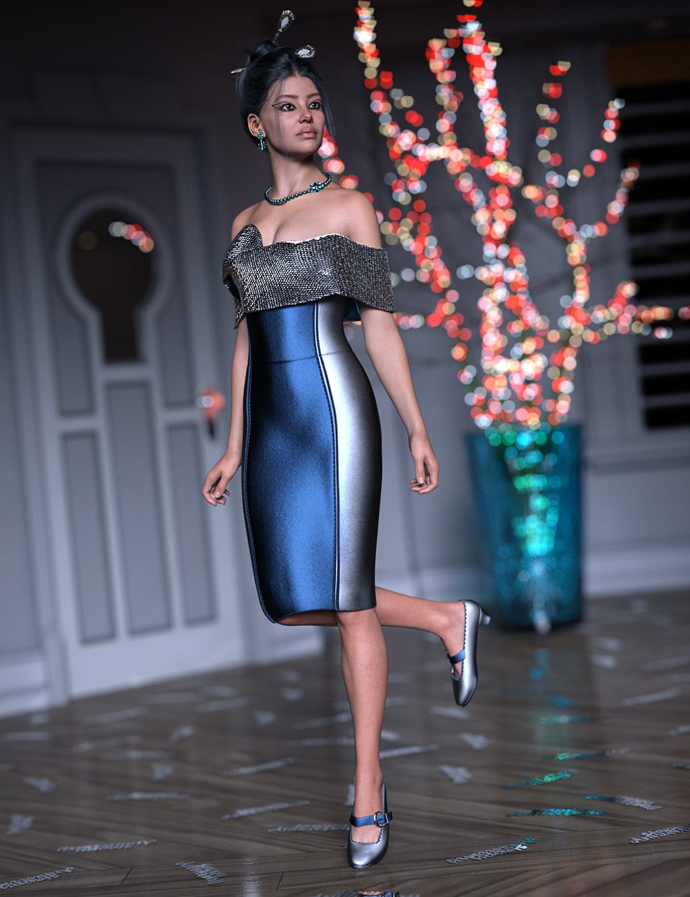 Ms December dForce Outfit for Genesis 9 Feminine by: ForbiddenWhispersLyrra Madril, 3D Models by Daz 3D