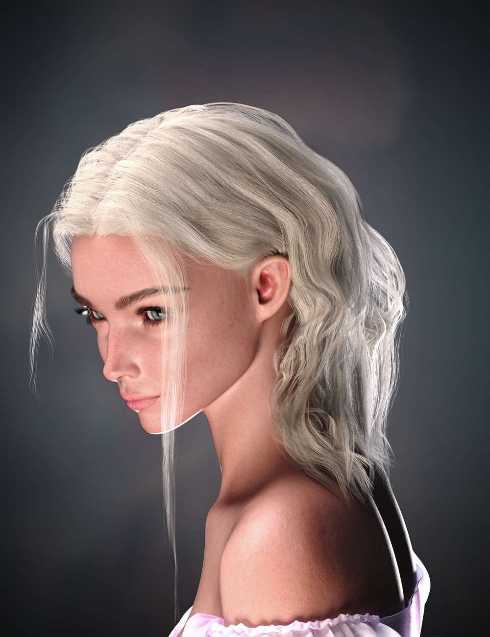 dForce Frey Hair for Genesis 9 by: Chrryt, 3D Models by Daz 3D