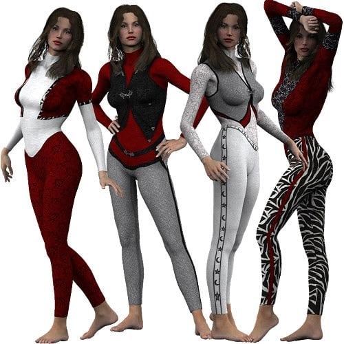 Second Skin Pants & Tops Textures for V3/SP Second Skin Pants & Tops Textures for V3/SP by: Lisa's Botanicals, 3D Models by Daz 3D