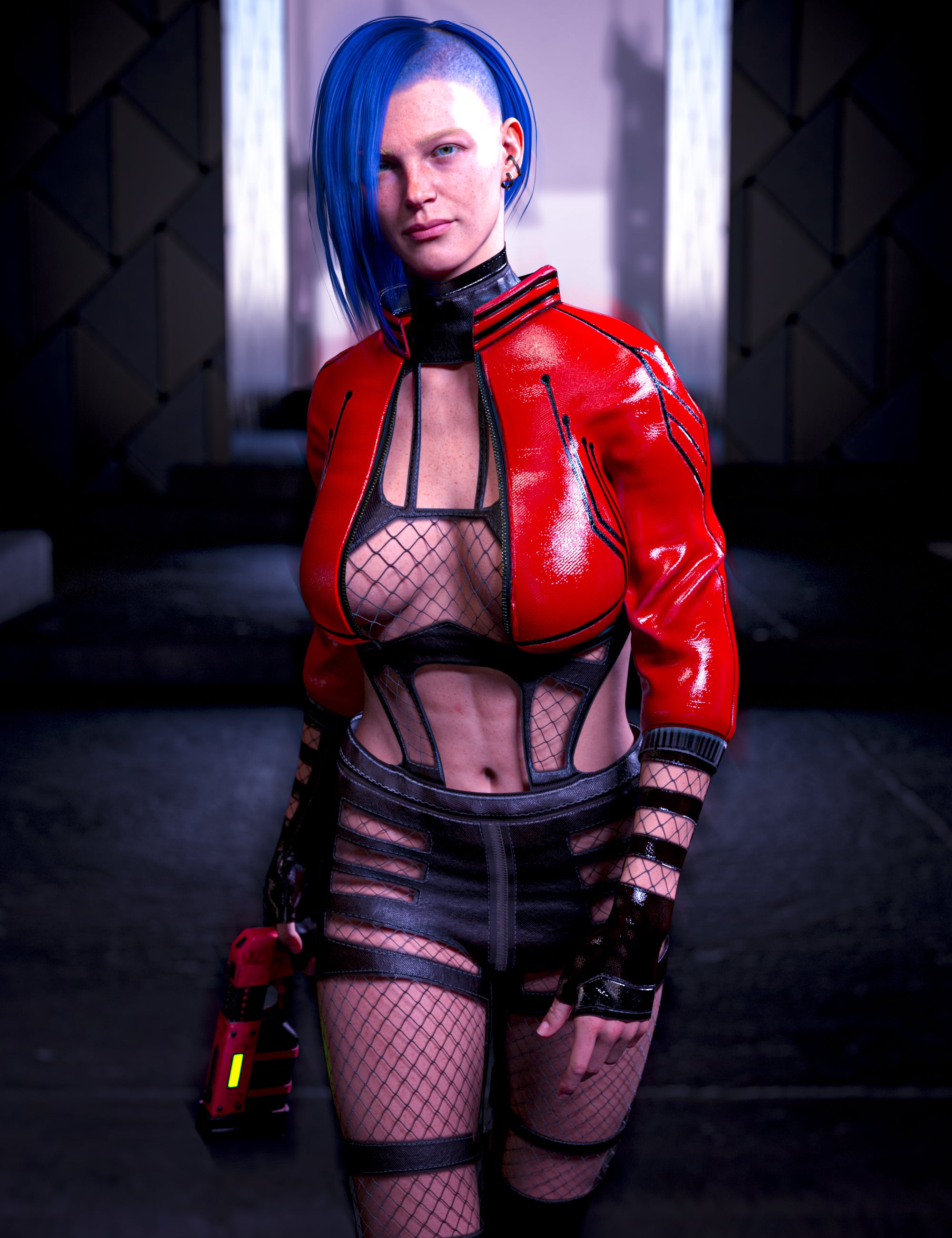 M3D dForce Neon Sentinel Outfit for Genesis 9 by: Matari3D, 3D Models by Daz 3D