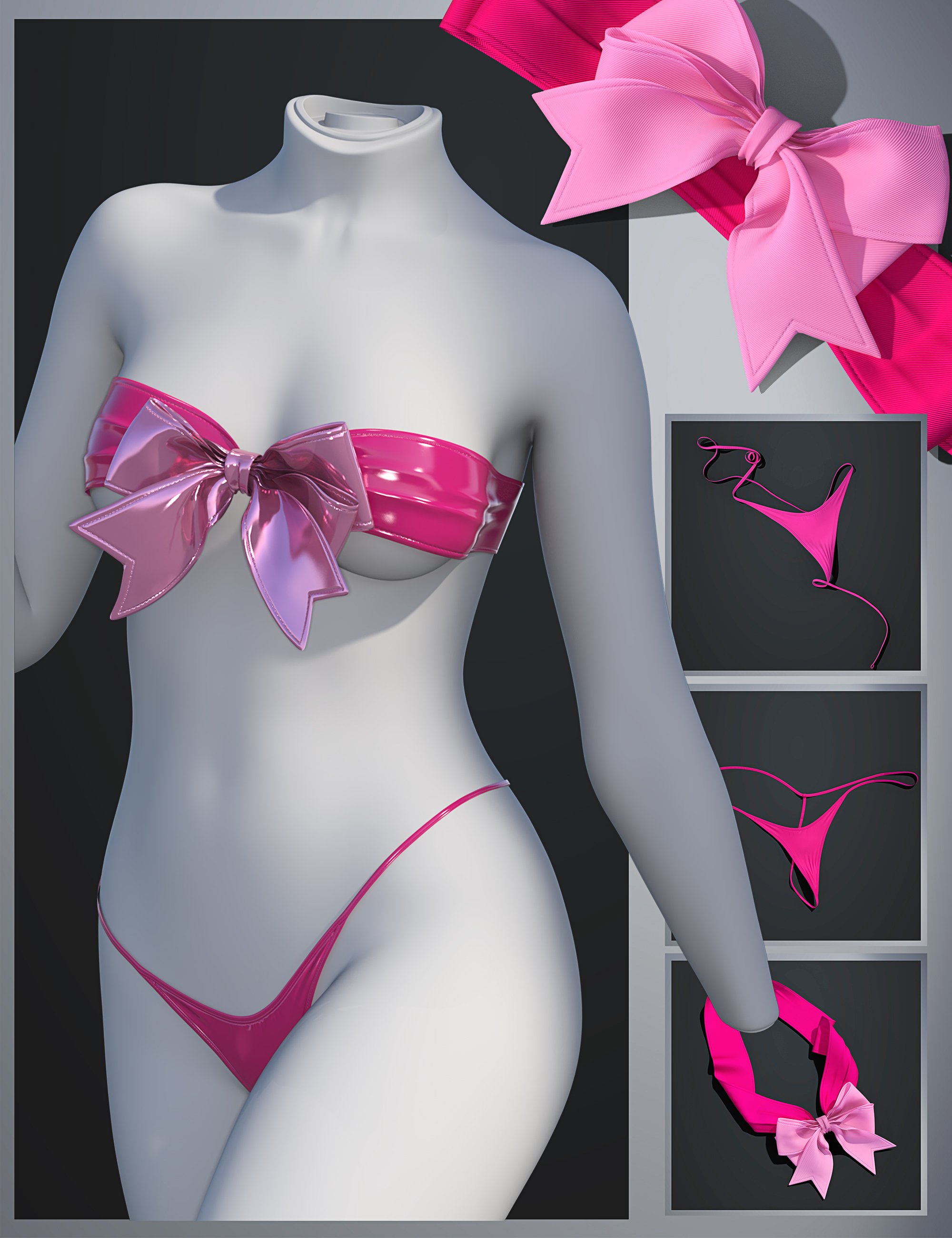 dForce SU Sexy Underwear Set for Genesis 9 by: Sue Yee, 3D Models by Daz 3D