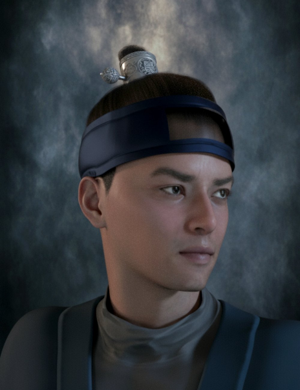 dForce Sangtu Warrior Double HairStyles For Genesis 9 by: Neftis3D, 3D Models by Daz 3D