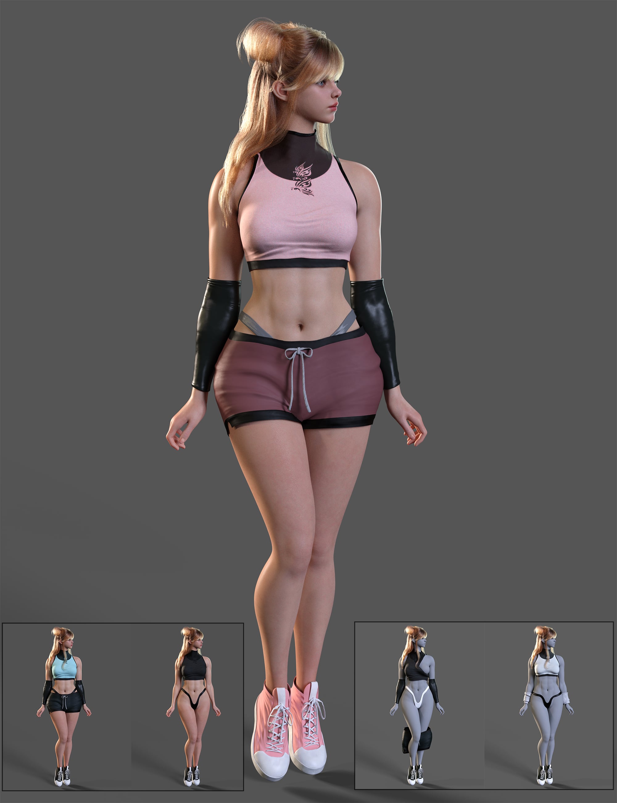 dForce Vest Sports Suit for Genesis 9 Feminine by: Magic Brush, 3D Models by Daz 3D