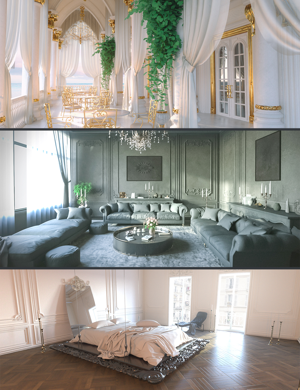 Polish Baroque Scene Bundle by: Polish, 3D Models by Daz 3D