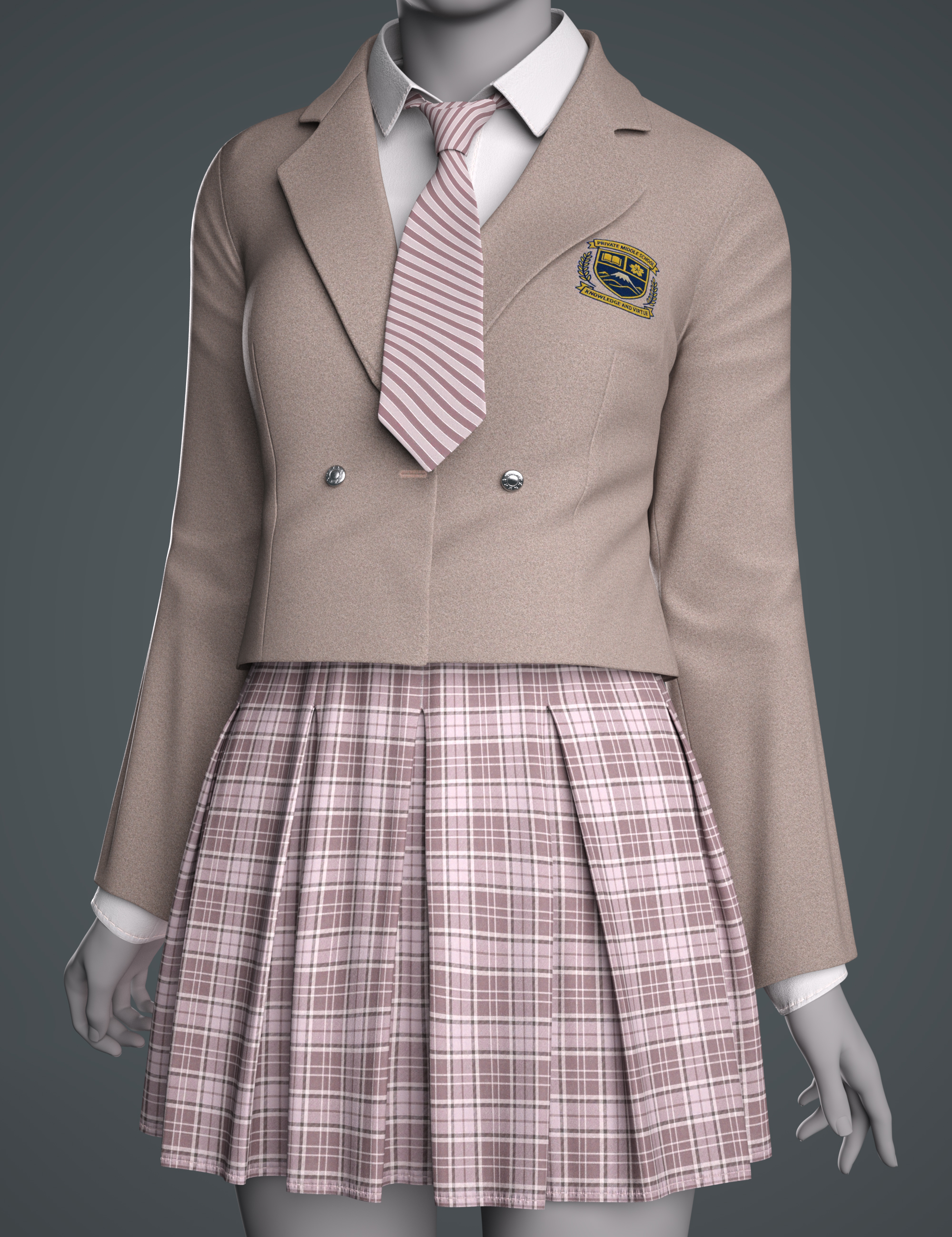 dForce GN Cute Japanese School Uniform for Genesis 9 by: Goanna, 3D Models by Daz 3D