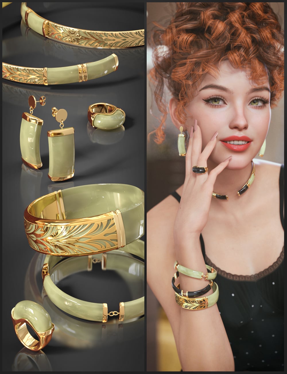 VRV Celia Jewelry for Genesis 9, 8.1, and 8 Females by: VRVirtuososaddy, 3D Models by Daz 3D