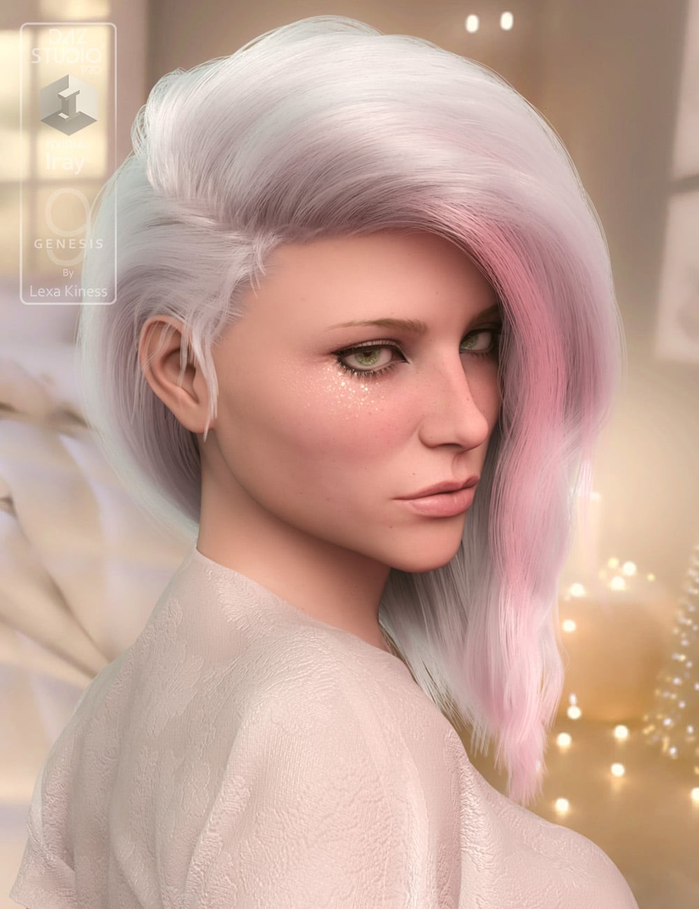 dForce Lumia Hair for Genesis 9 by: Lexa Kiness, 3D Models by Daz 3D