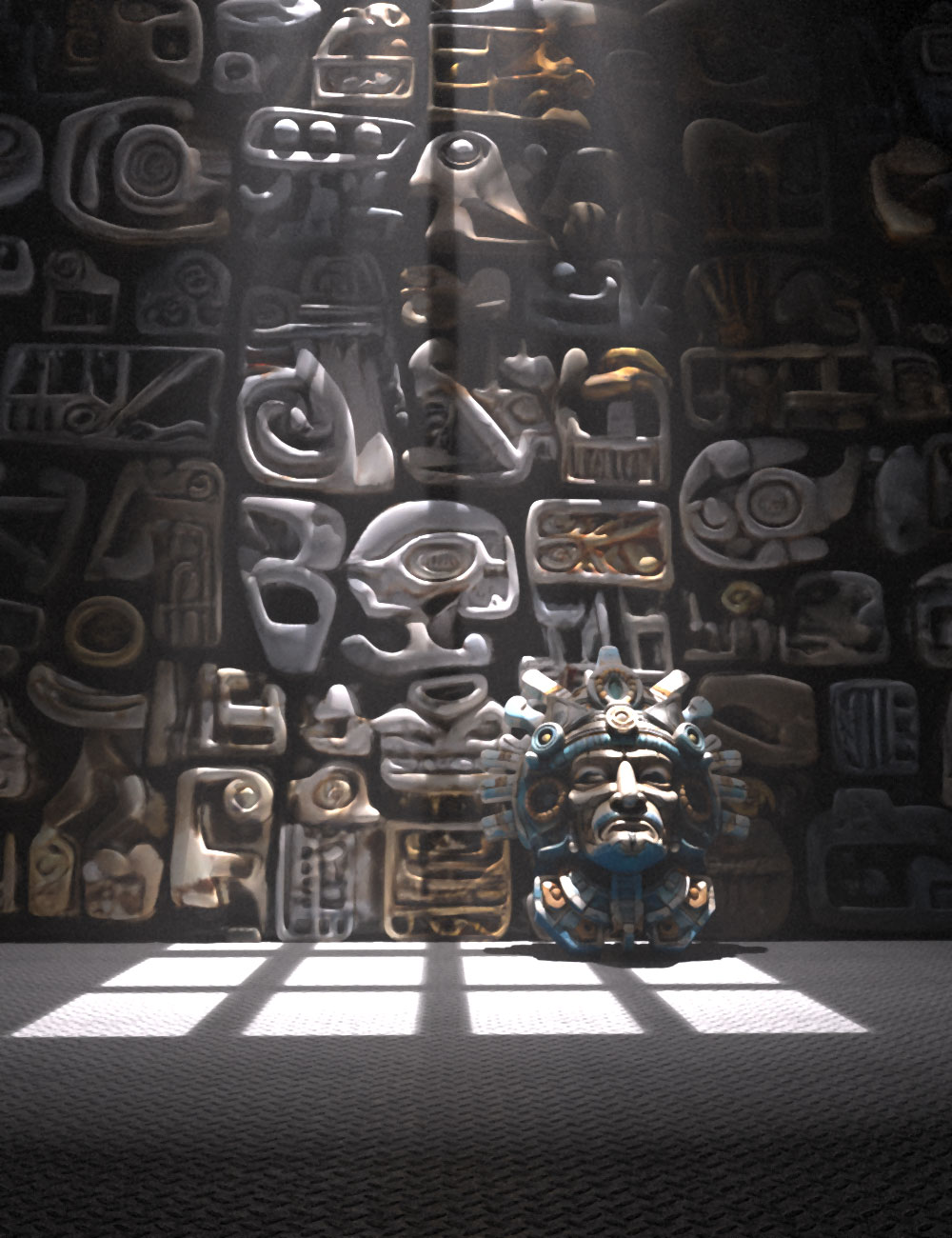Old World Ruins Mayan Entrance & Stone Wall by: Giko, 3D Models by Daz 3D
