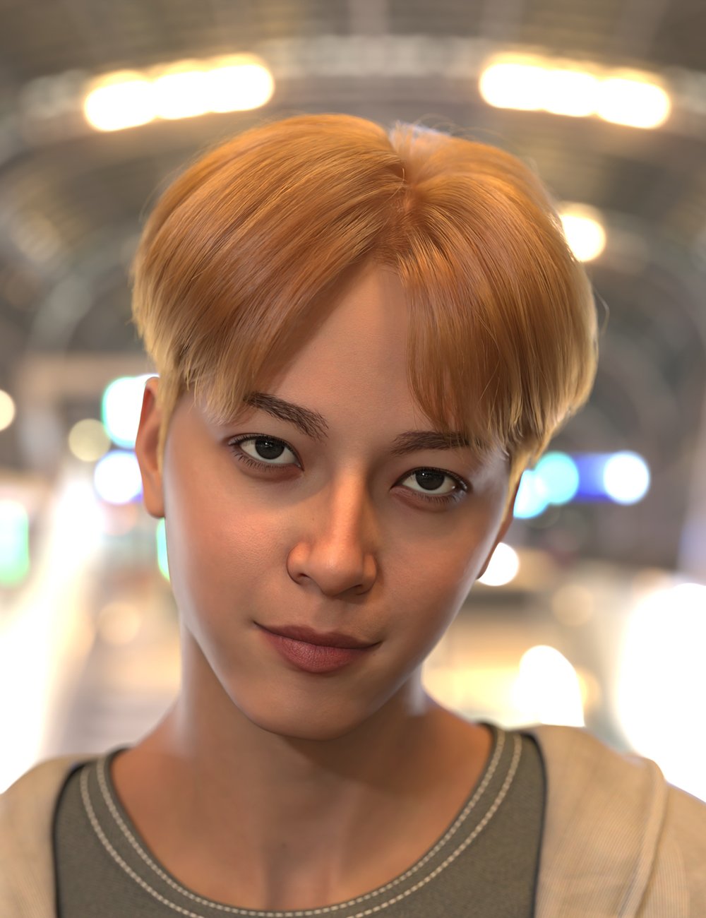 dForce Mid Part Waves Hair for Genesis 9 by: , 3D Models by Daz 3D