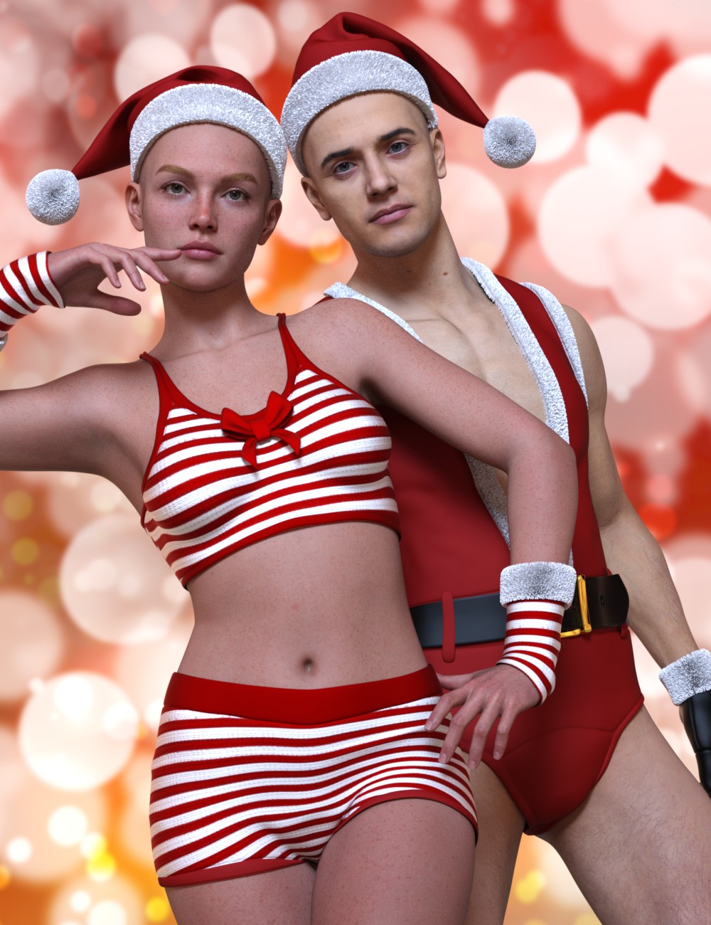 DZ Naughty Claus Collection for Genesis 9 by: DZheng, 3D Models by Daz 3D