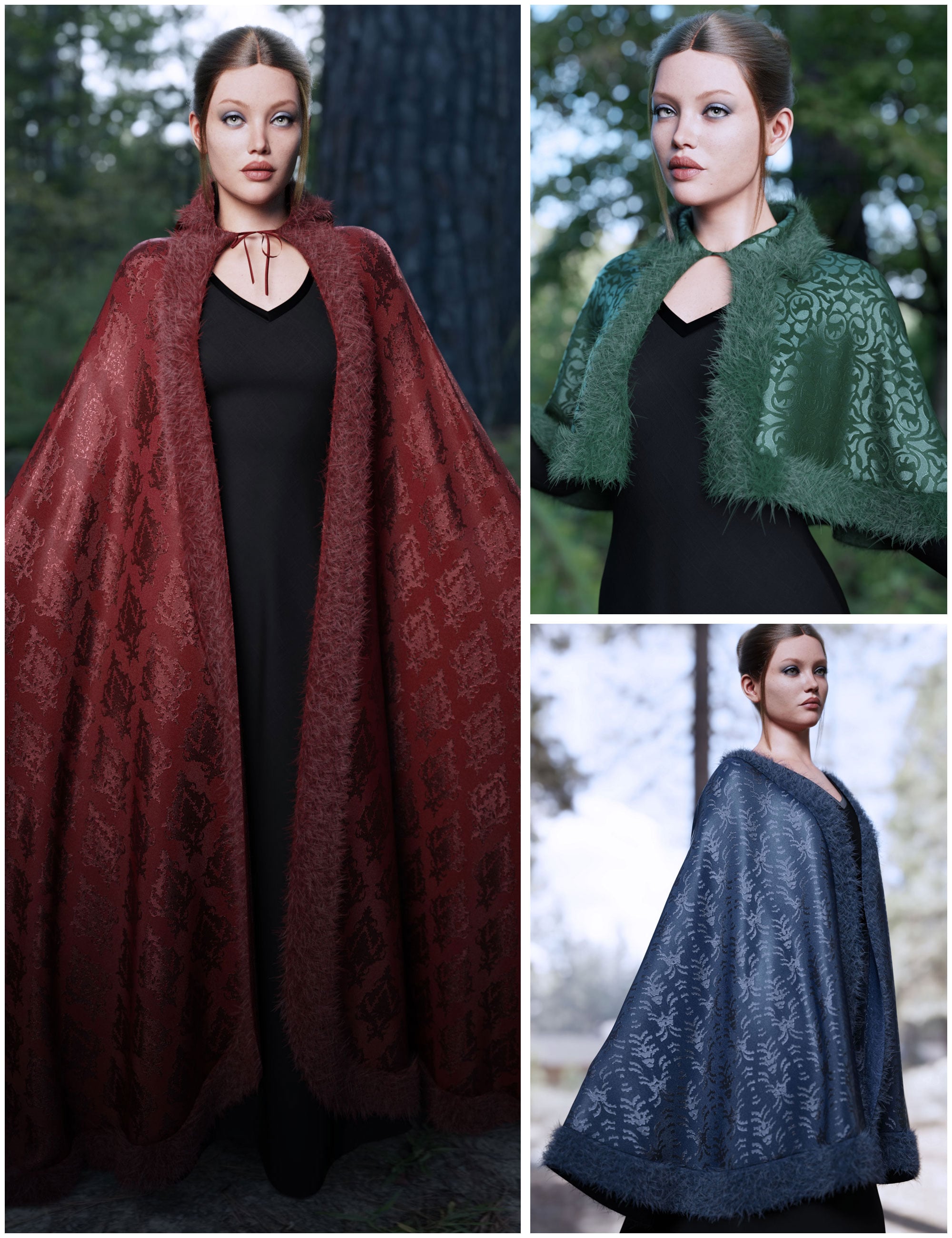 Texture Expansion for Capes Of Fantasy Winter Edition for Genesis 9 by: outoftouch, 3D Models by Daz 3D