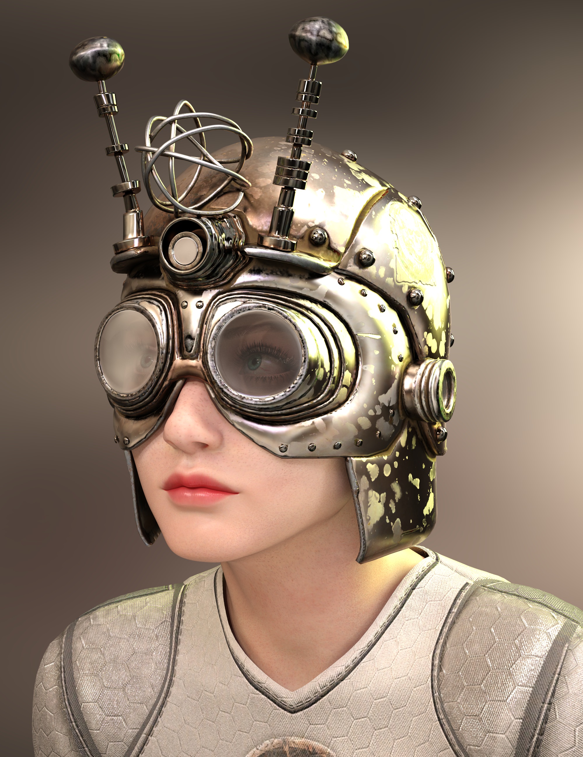 Heila Drifter Helmet for Genesis 9 by: Nelmi, 3D Models by Daz 3D