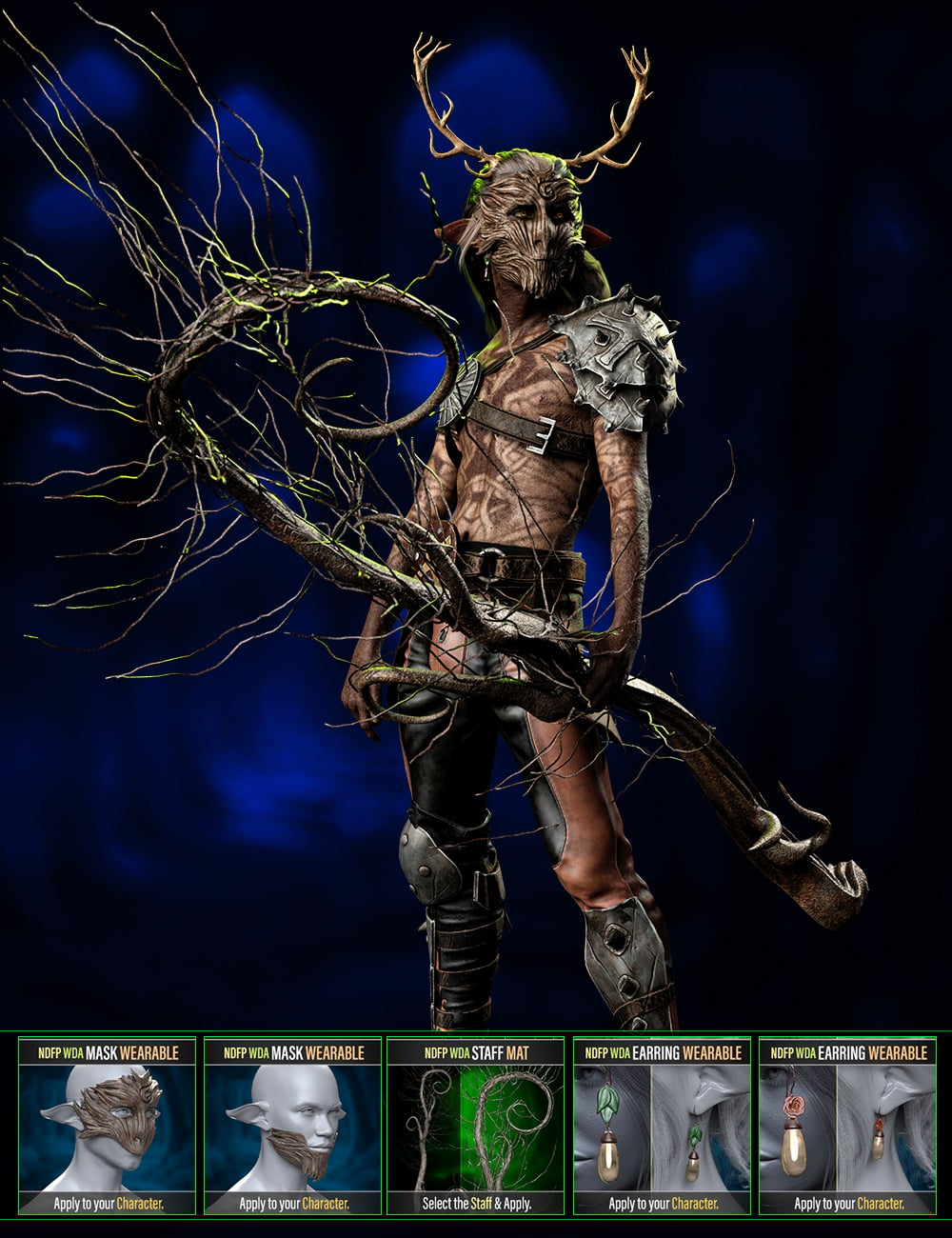 NDFP Woods Druids Accessories for Genesis 9 by: FenixPhoenixNathy Design, 3D Models by Daz 3D