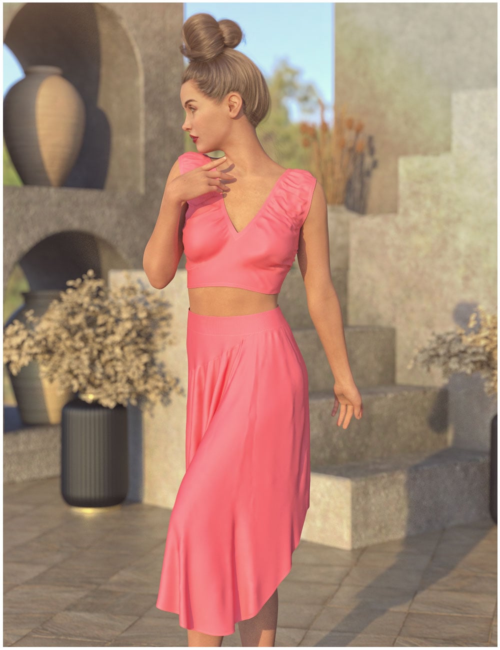 dForce Roma Outfit for Genesis 9 by: Belladzines, 3D Models by Daz 3D