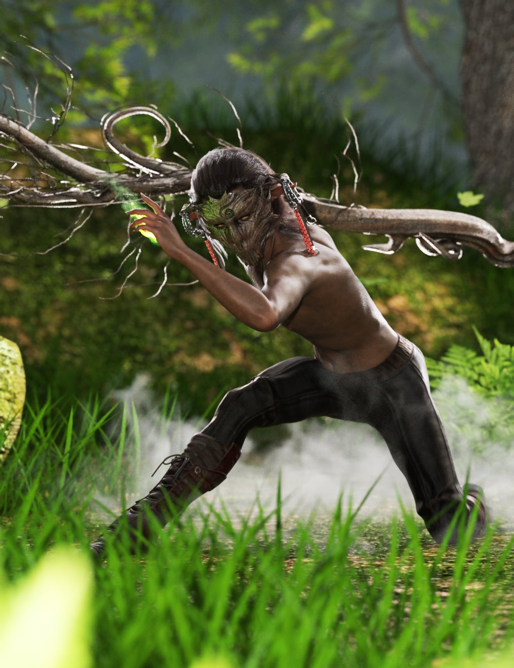 Druids Realm Hierarchical Poses for Genesis 9 and NDFP Druid Accessories by: Ensary, 3D Models by Daz 3D