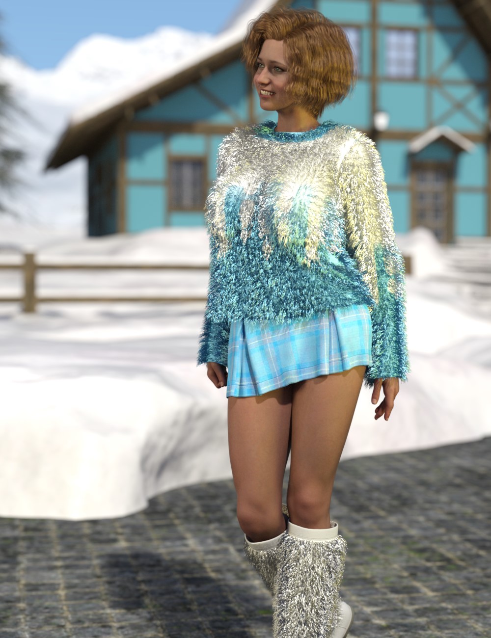 dForce Winter Whimsy Outfit for Genesis 9 and 8 Female by: Chris Cox, 3D Models by Daz 3D