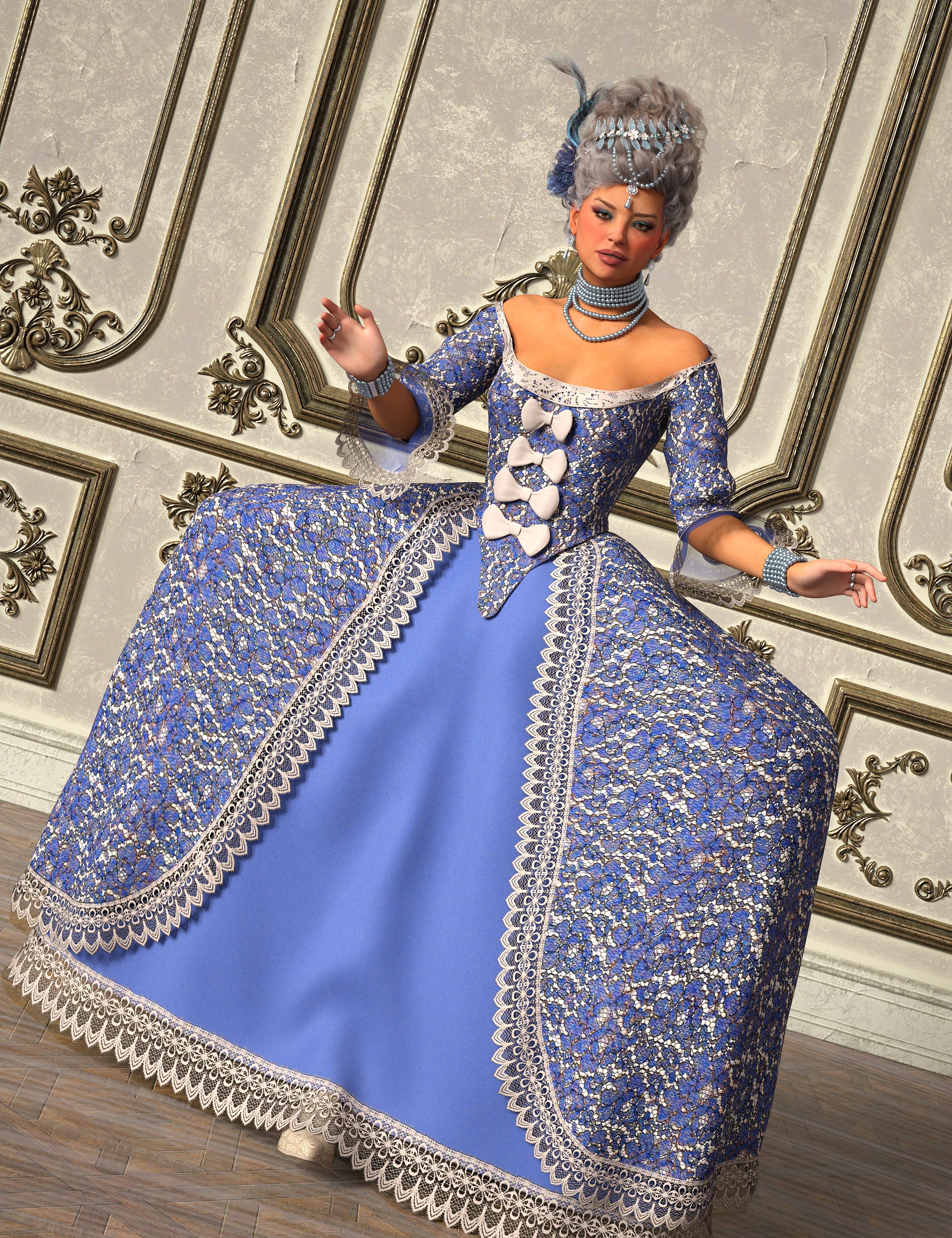 VERSUS - dForce Royal Wedding Outfit Texture Add-On by: Anagordvalkyrie, 3D Models by Daz 3D