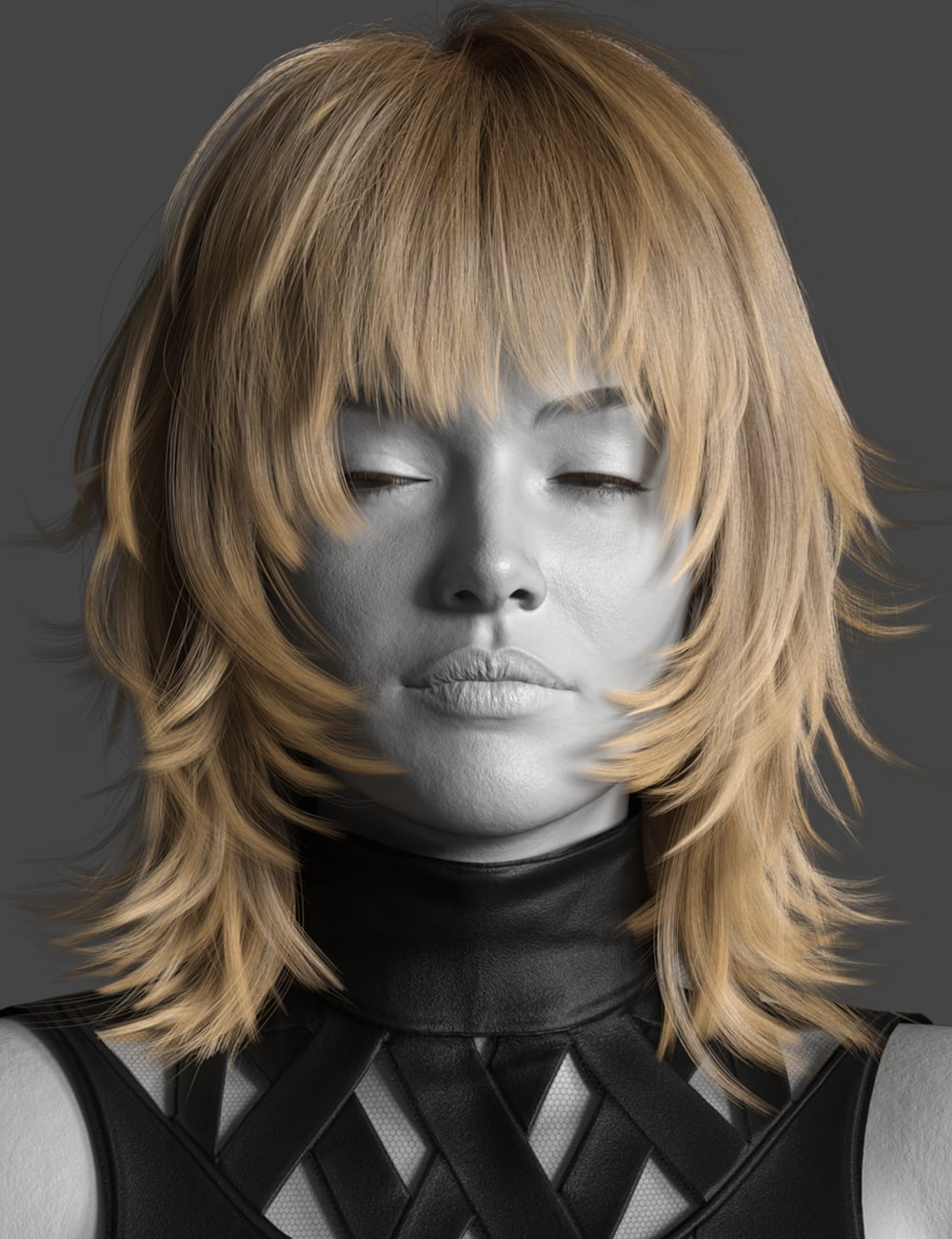 dForce Sci Pop Hair for Genesis 9 by: chevybabe25, 3D Models by Daz 3D