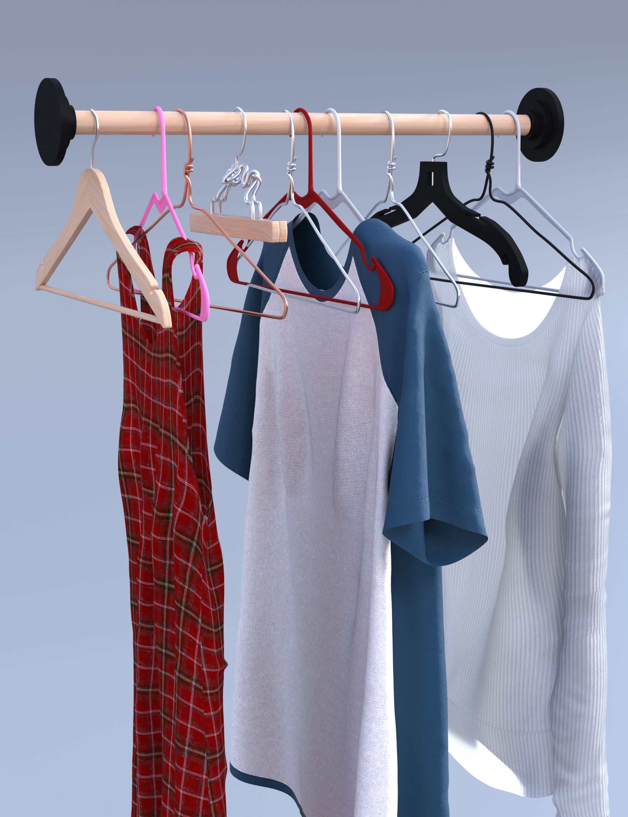 Clothing Hangers for Genesis 9 and Genesis 8 dForce Clothing by: Lyrra Madril, 3D Models by Daz 3D