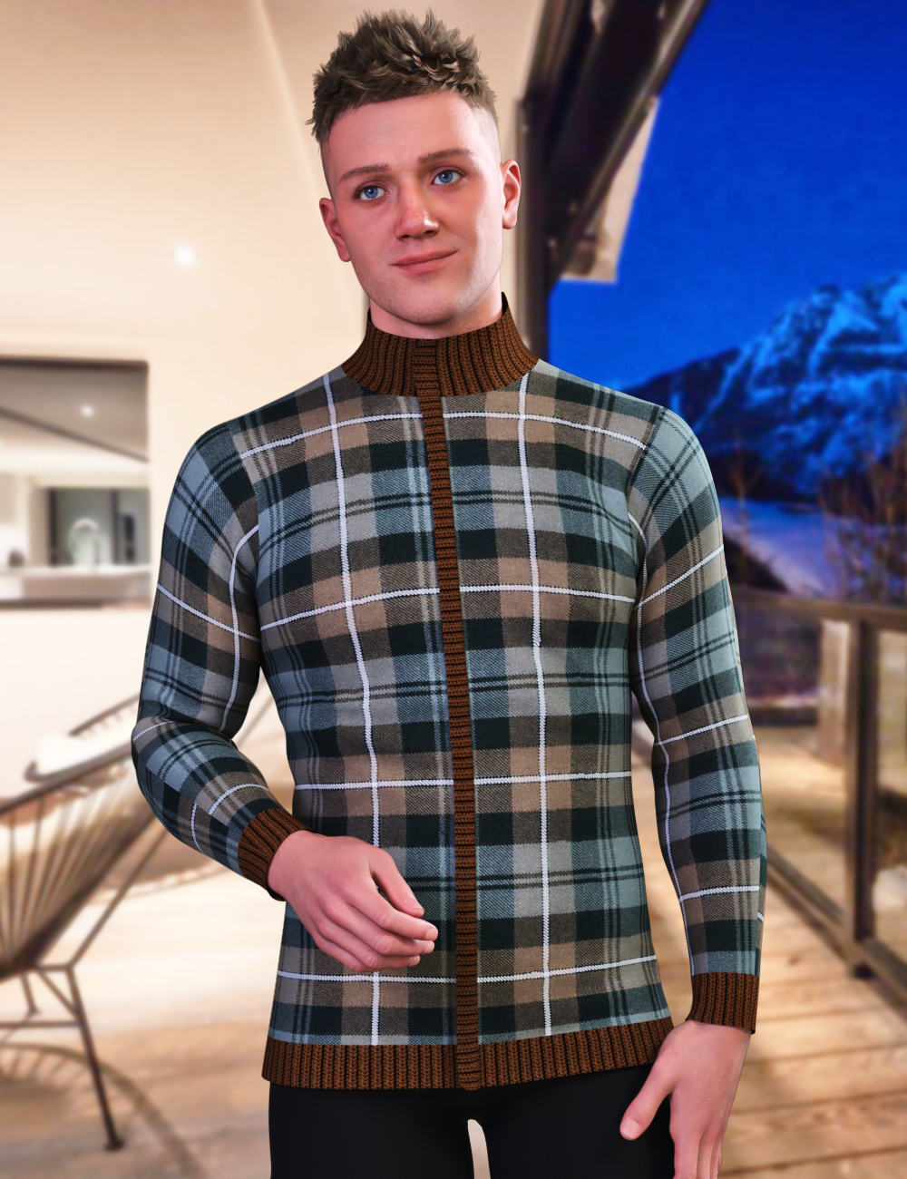 JMR dForce Alistair Pullover for Genesis 9 and 8 Male by: JaMaRe, 3D Models by Daz 3D