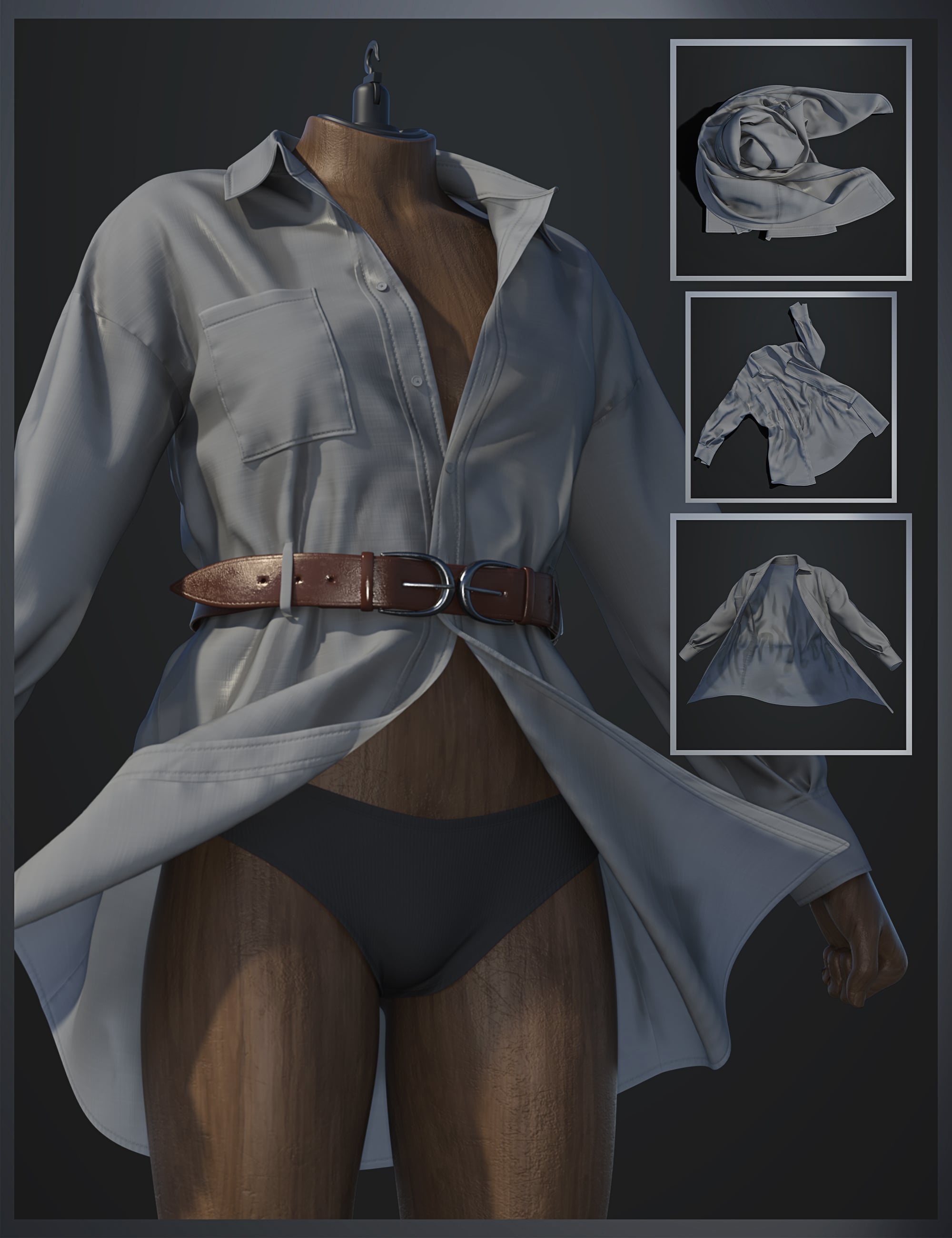 dForce SU Chic Shirt Set for Genesis 9 by: Sue Yee, 3D Models by Daz 3D