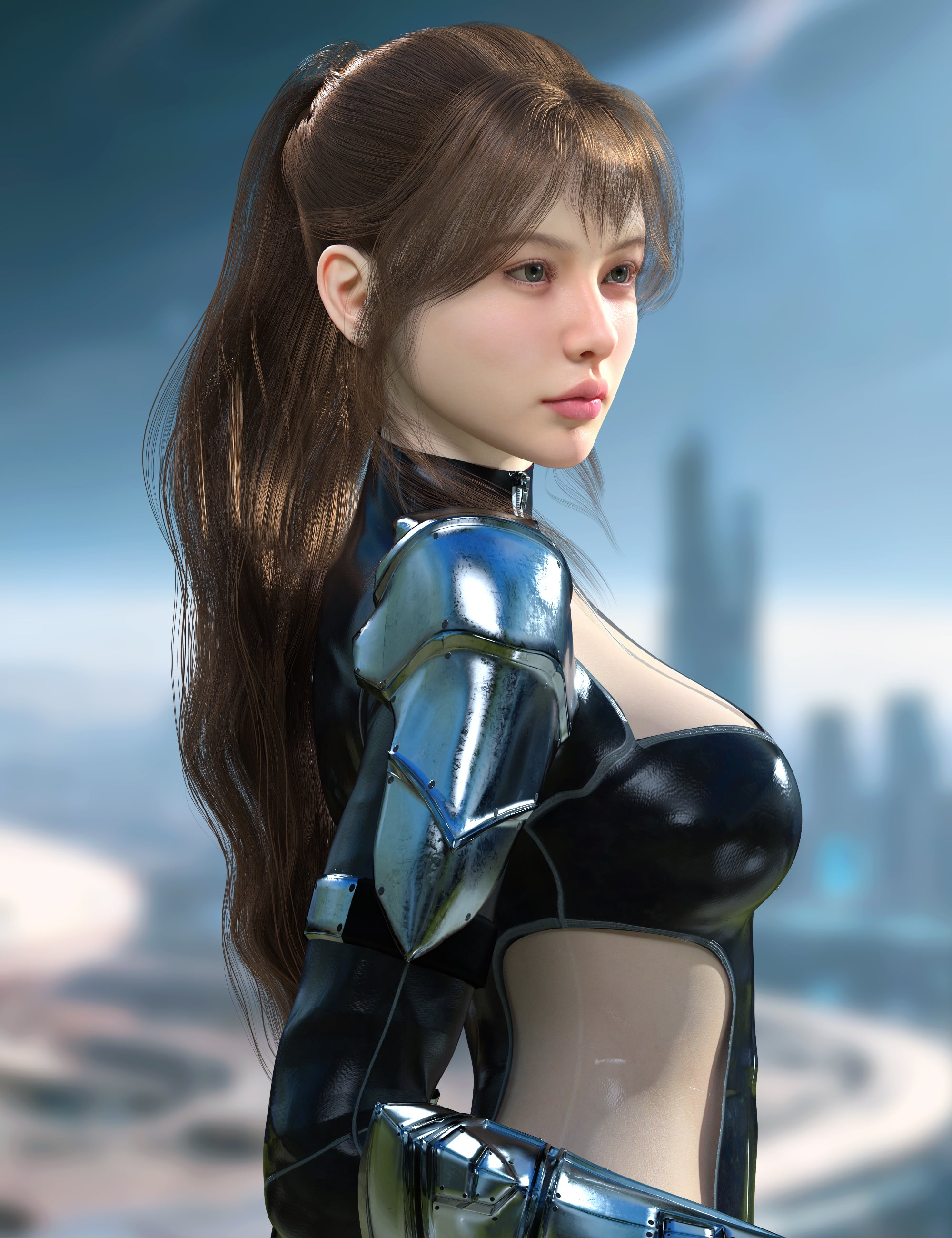 Vo Misao Hair for Genesis 9 by: VOOTW, 3D Models by Daz 3D