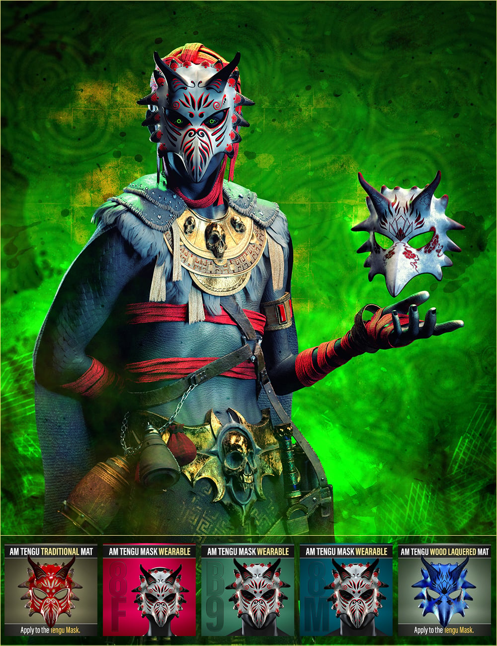 FPE Artisan Mask Tengu for Genesis 8 and 9 by: FenixPhoenixEsid, 3D Models by Daz 3D