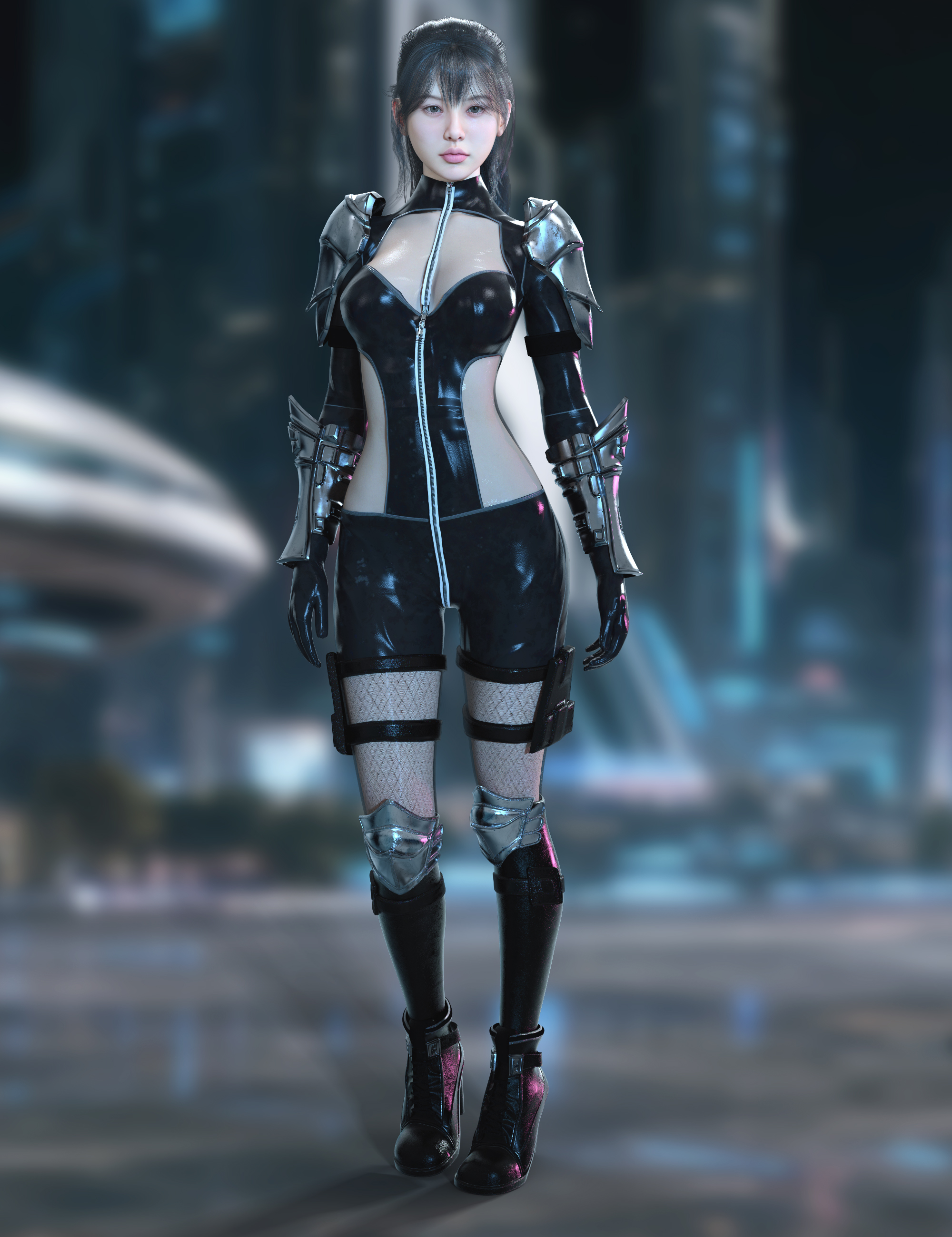 dForce Vo Misao Armour for Genesis 9 by: VOOTW, 3D Models by Daz 3D