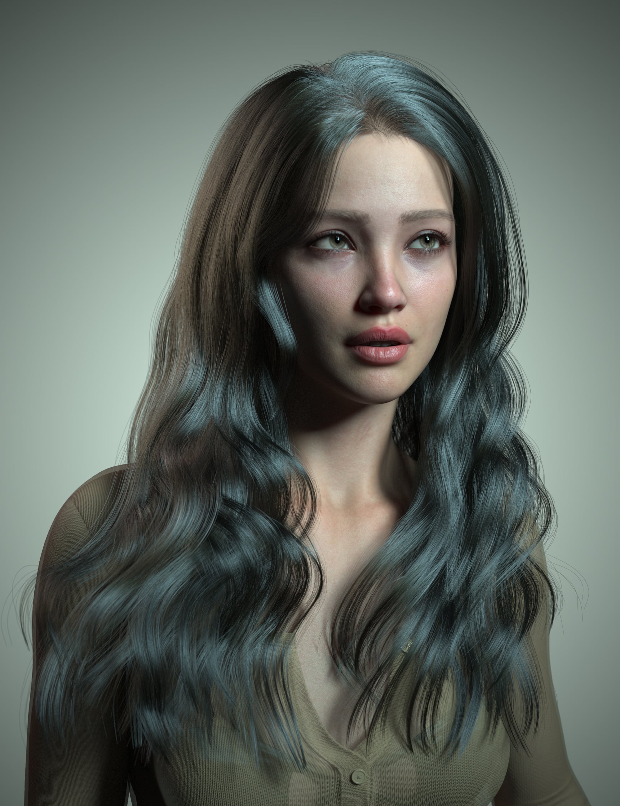 dForce Strand-Based FE With Dishevelled Hair for Genesis 9, 8, and 8.1 by: FeSoul, 3D Models by Daz 3D